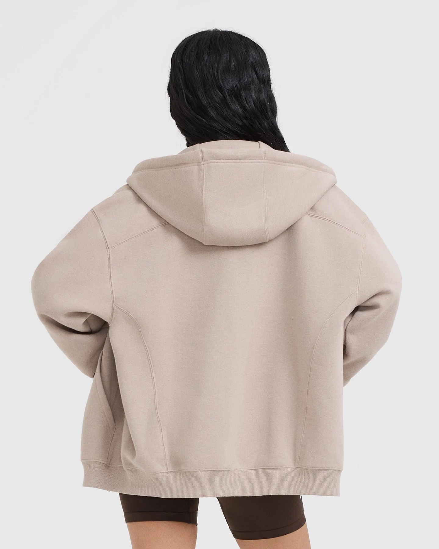 Foundations Zip Through Hoodie | Mushroom Brown - Image 2