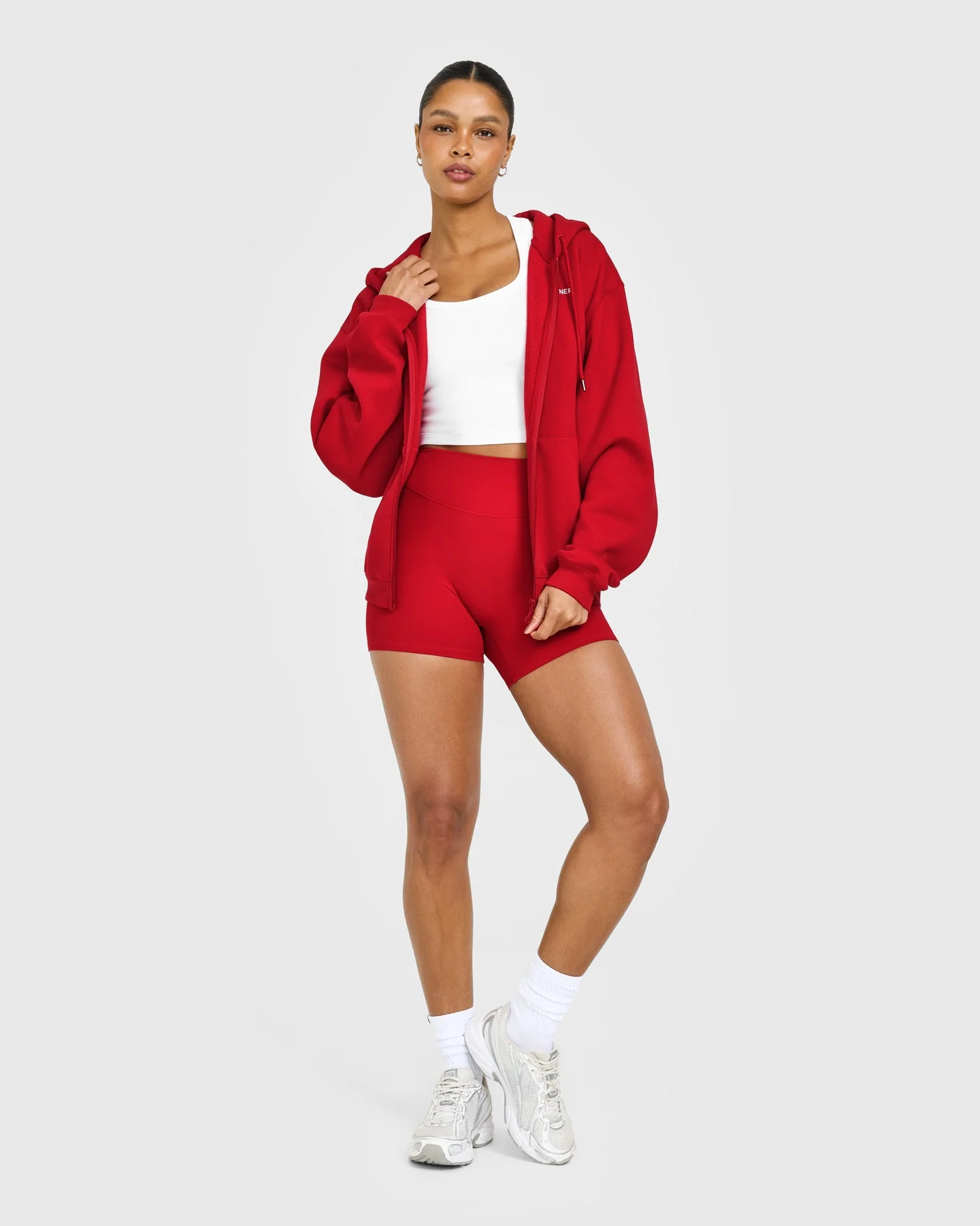 Foundations Zip Through Hoodie | Toasted Red - Image 3