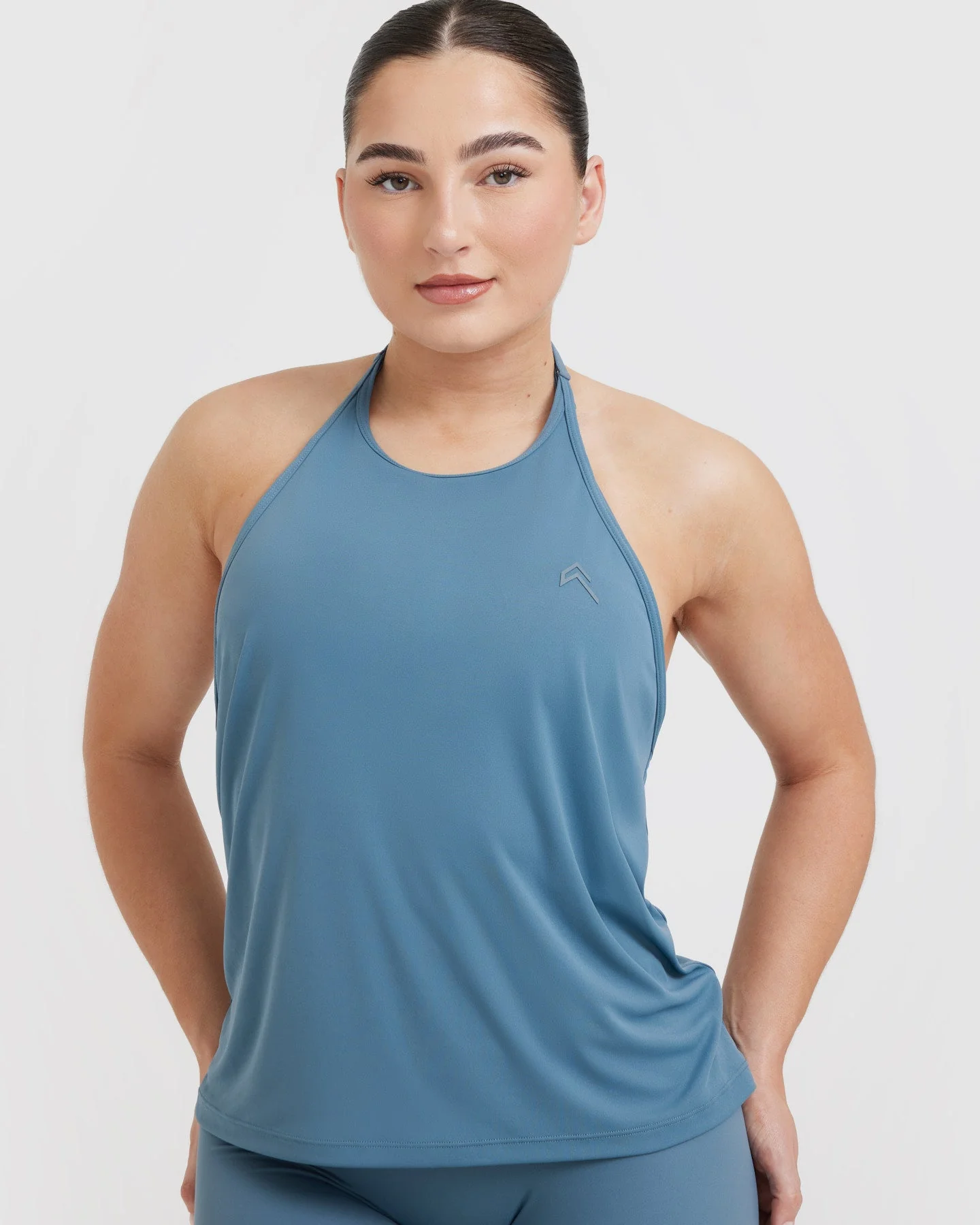 Go To High Neck Loose Crop Vest | Moonstone Blue - Image 4