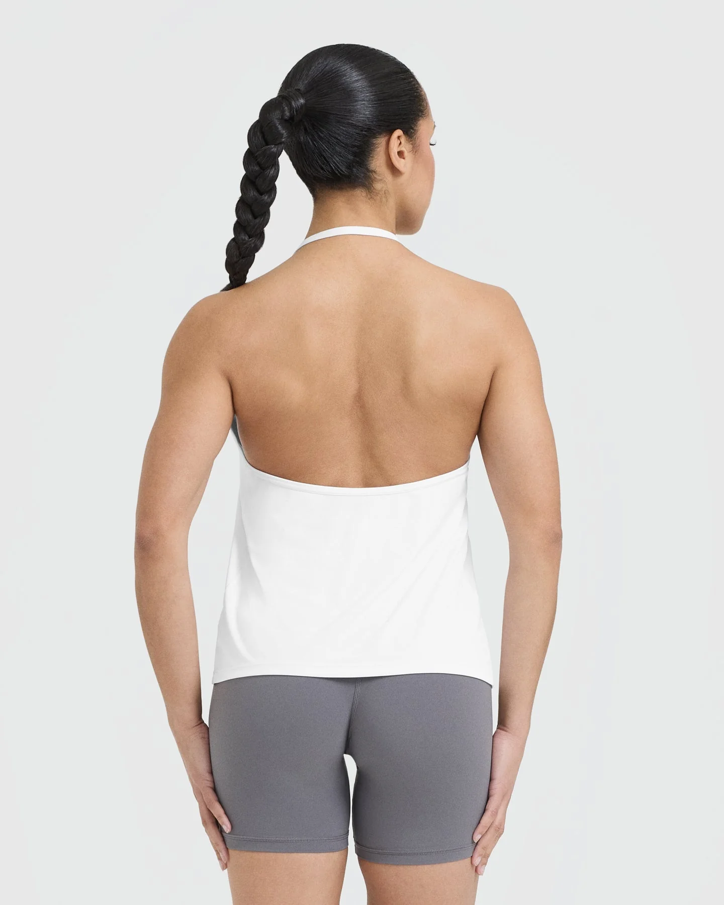 Go To High Neck Loose Crop Vest | White - Image 2