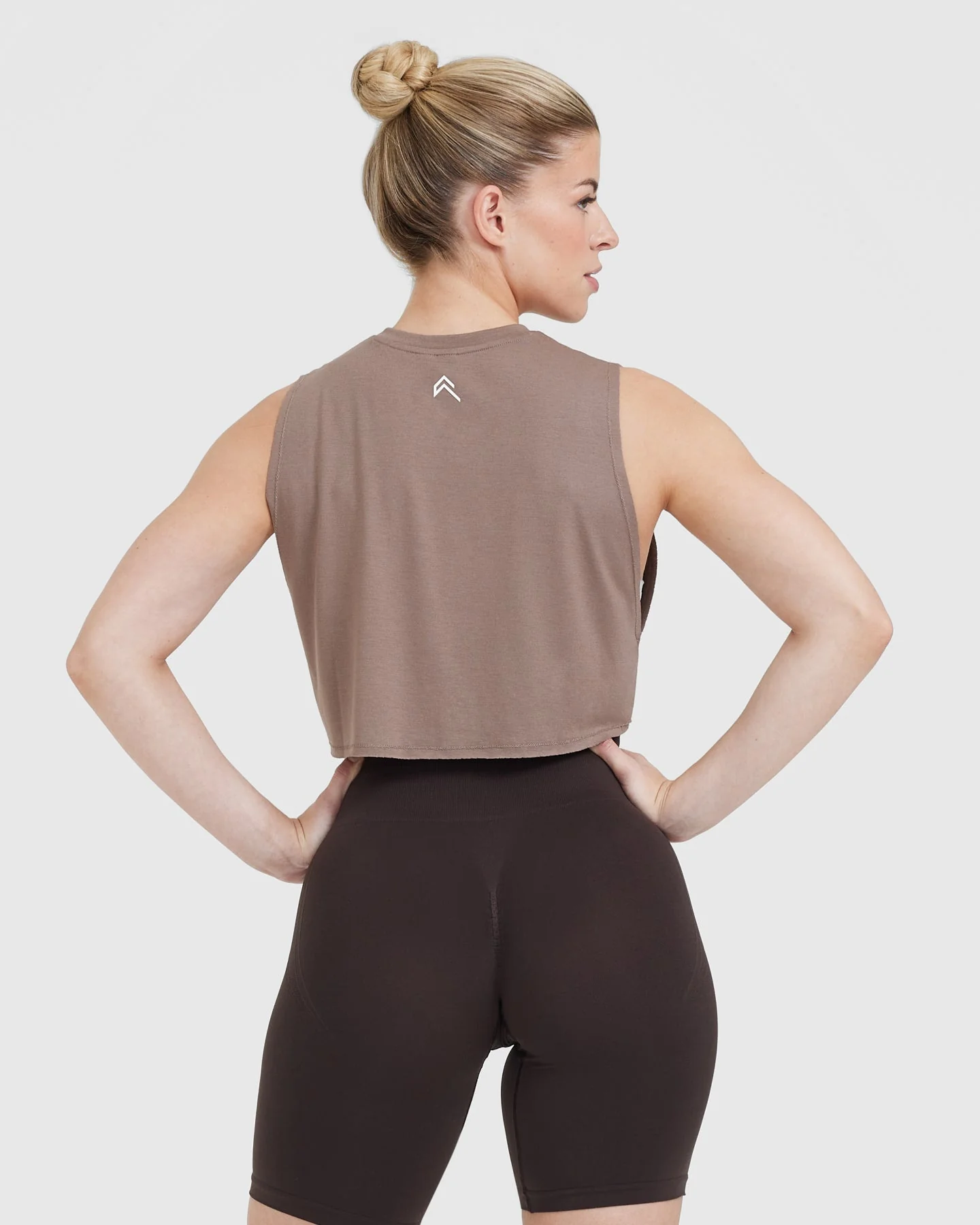 Go To Muscle Crop Vest | Cool Brown - Image 2