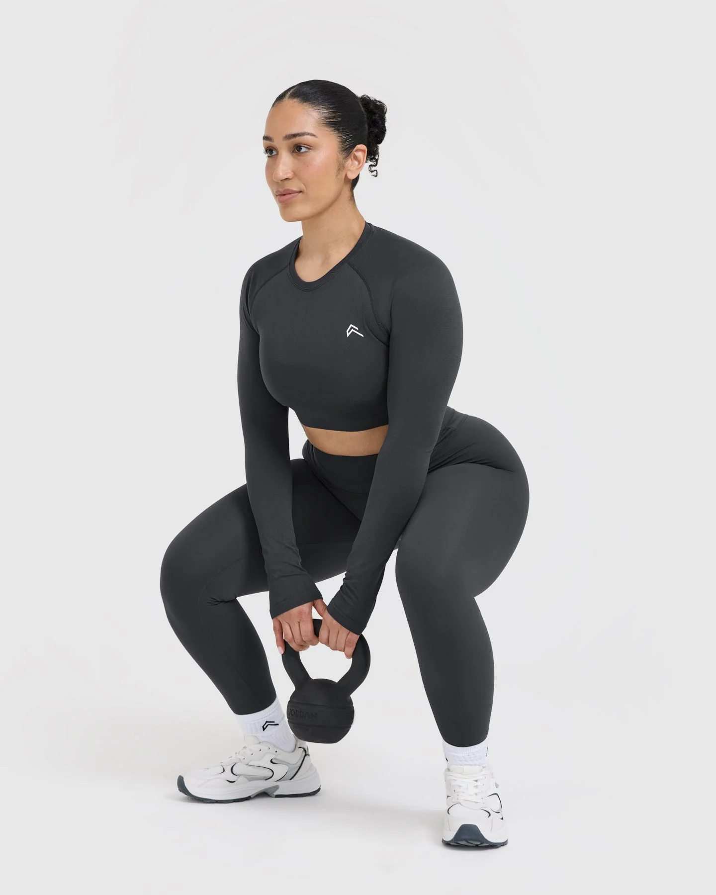 Go To Seamless Fitted Crop Long Sleeve Top | Coal - Image 6