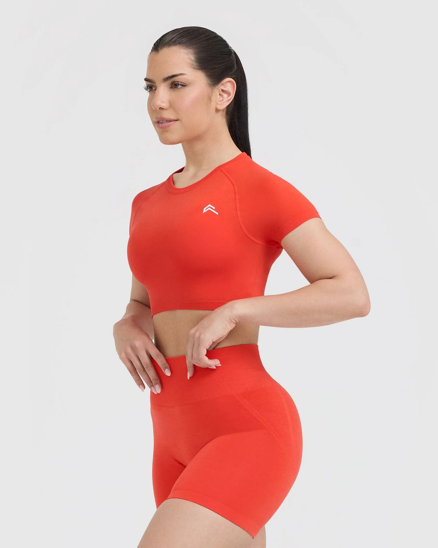 Go To Seamless Fitted Crop Top | Charged Orange - Image 3