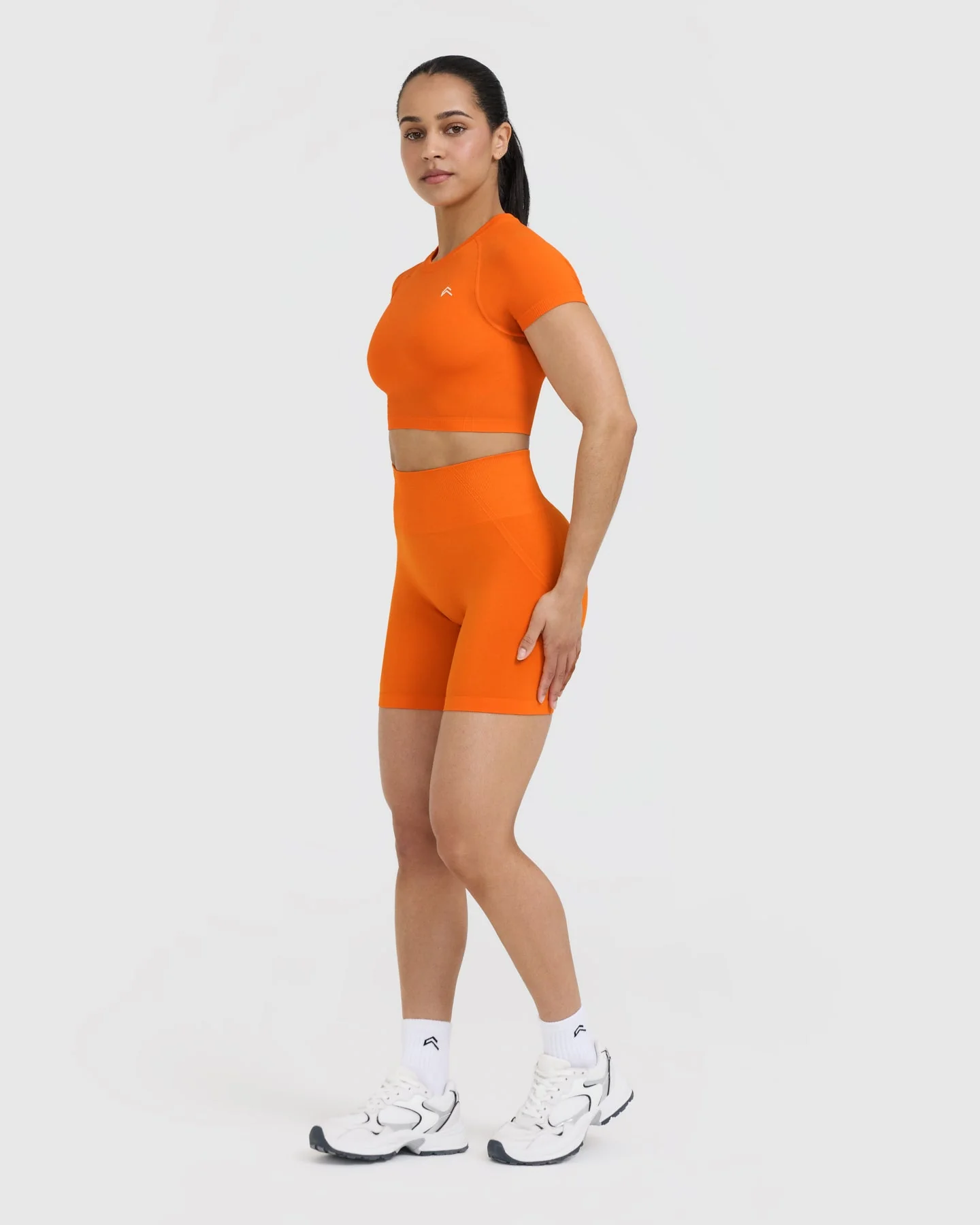 Go To Seamless Fitted Crop Top | Flame Orange - Image 2