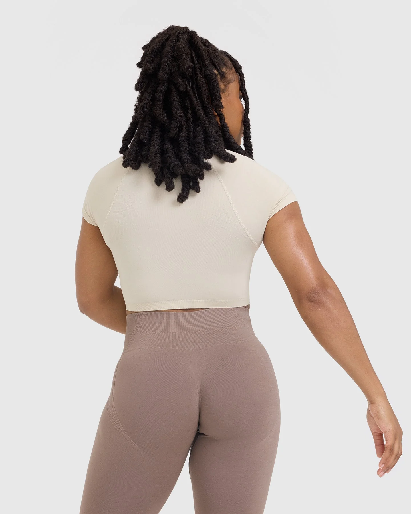 Go To Seamless Fitted Crop Top | Sand - Image 2