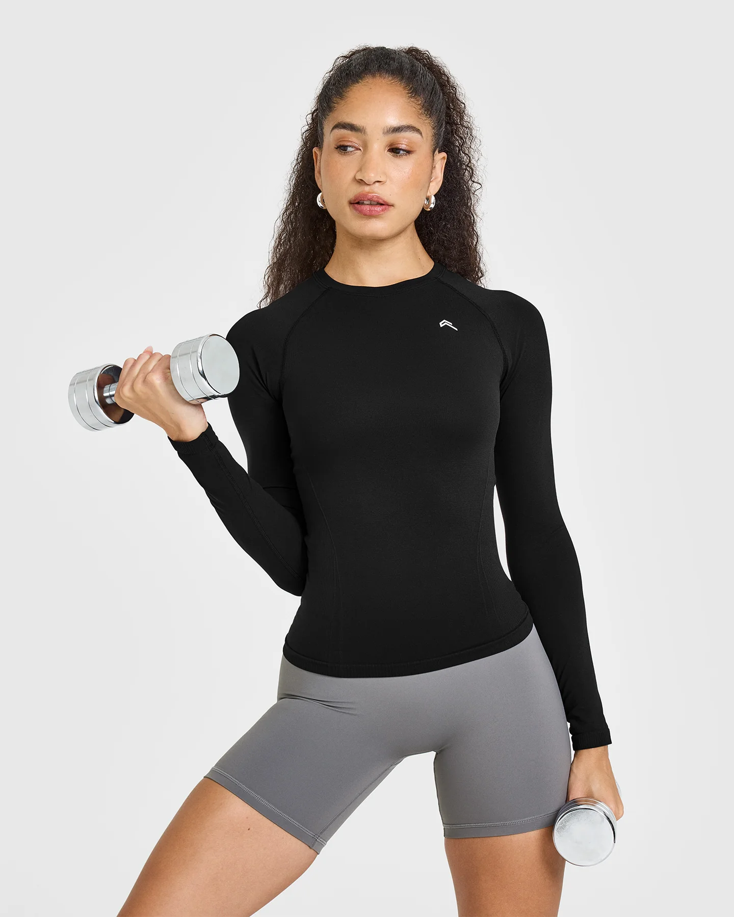 Go To Seamless Fitted Long Sleeve Top | Black - Image 6