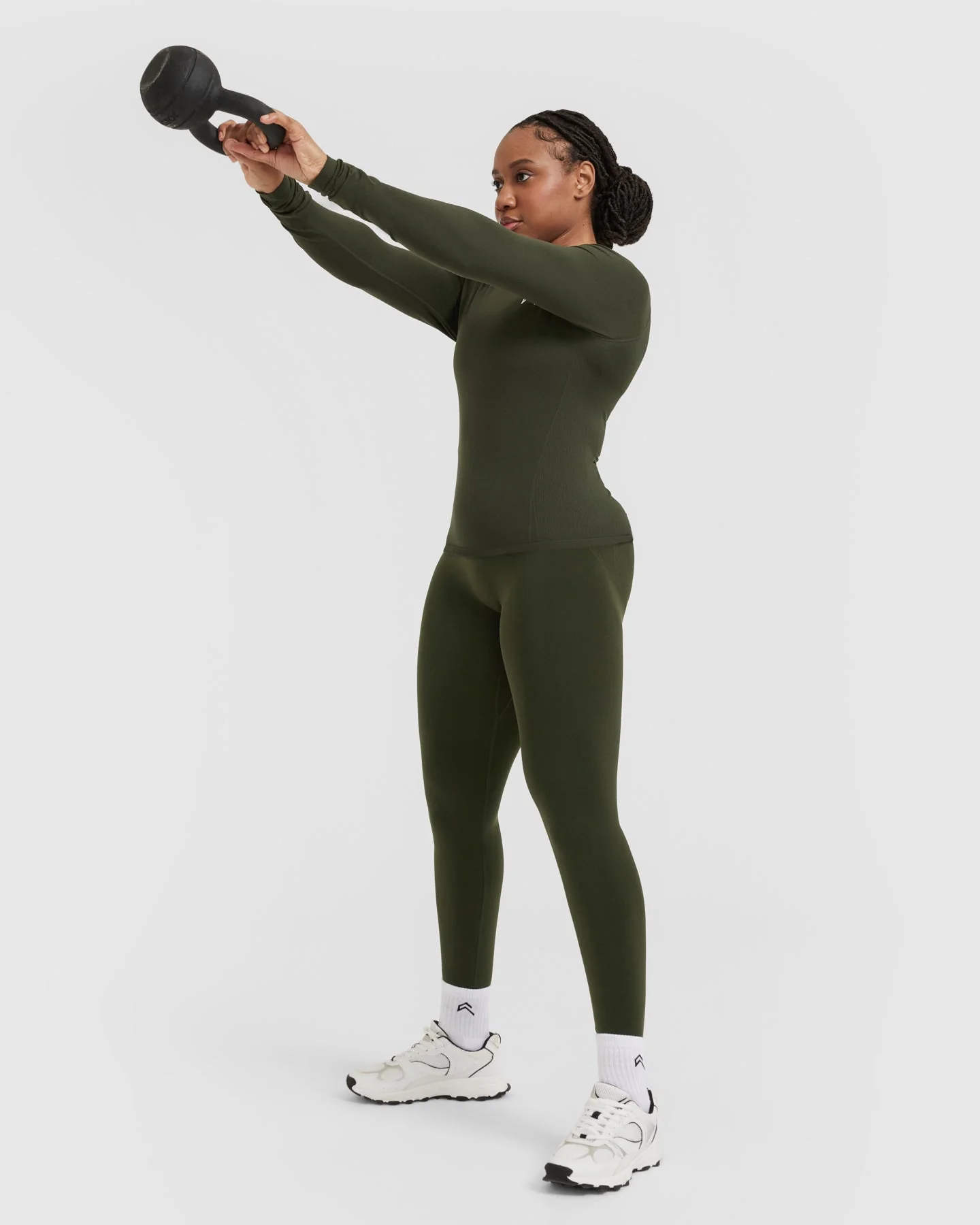 Go To Seamless Fitted Long Sleeve Top | Khaki - Image 6
