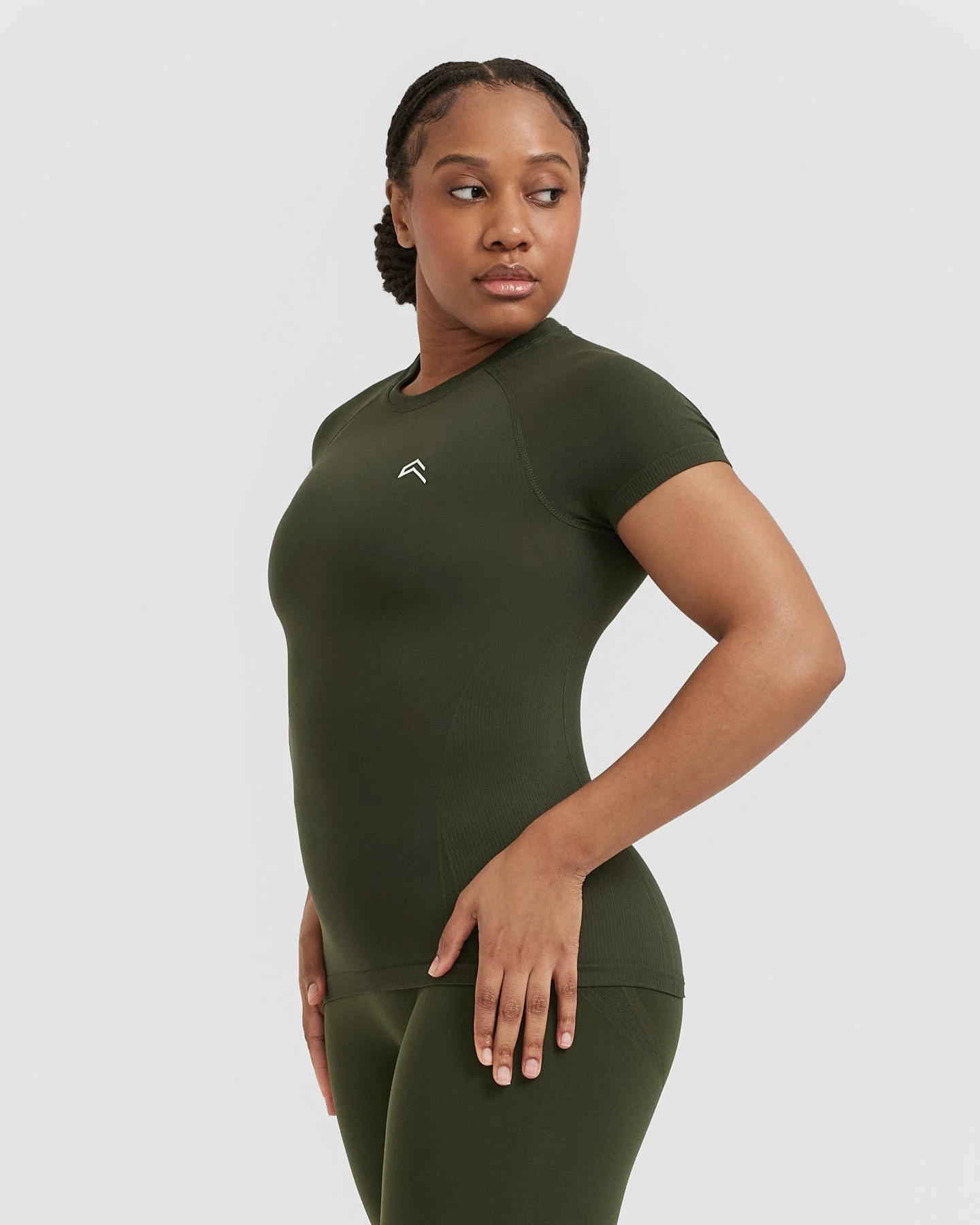 Go To Seamless Fitted Top | Khaki - Image 3