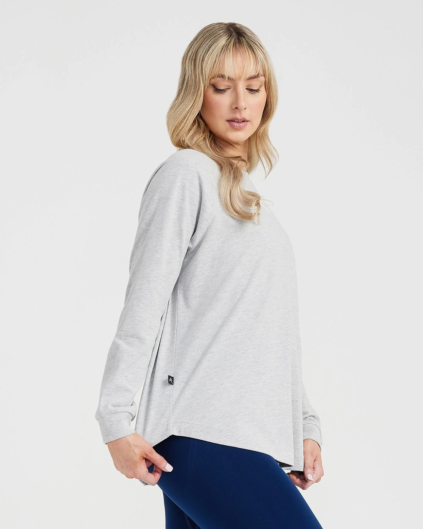 Graphic Oversized Long Sleeve Tee | Silver Marl - Image 2