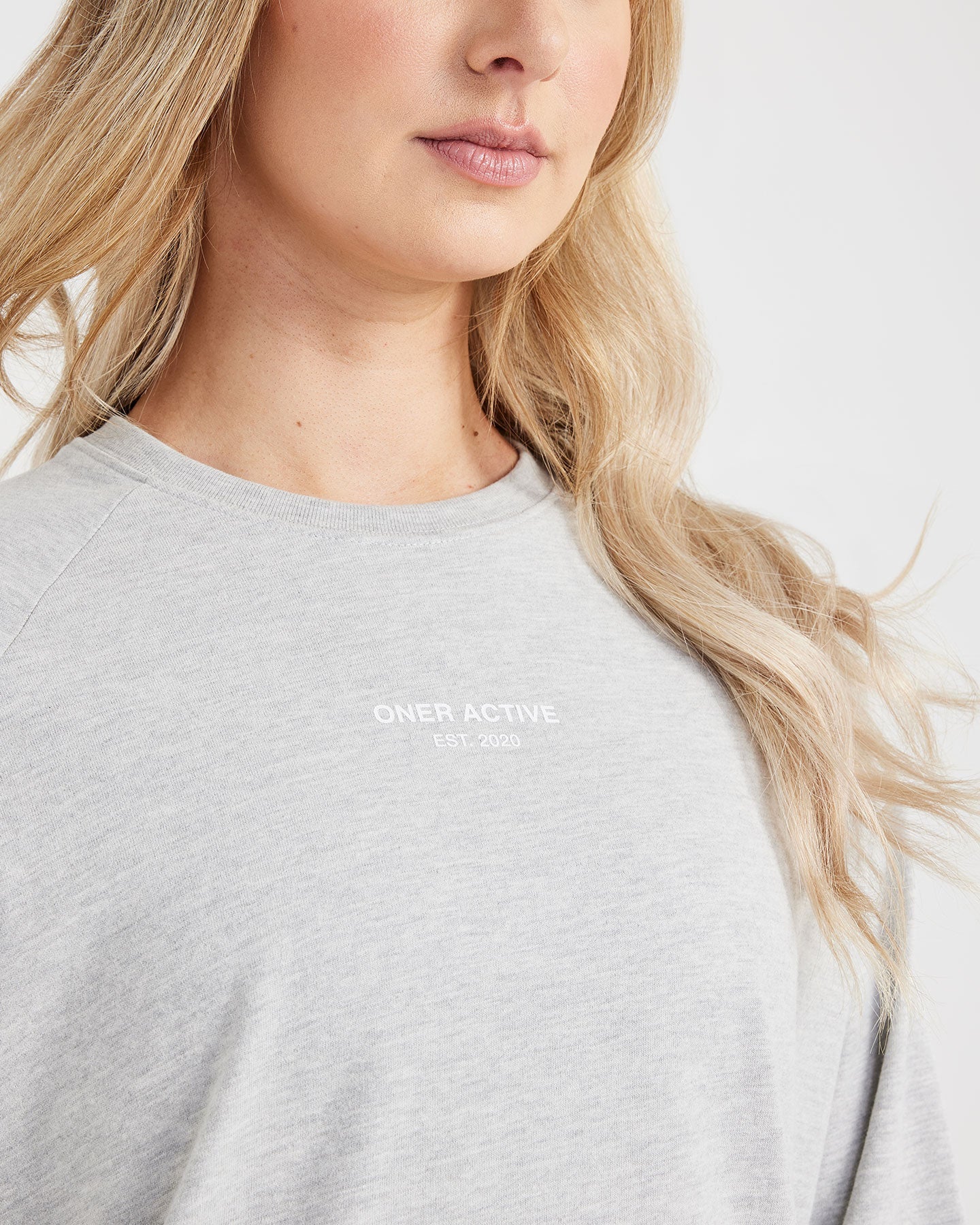 Graphic Oversized Long Sleeve Tee | Silver Marl - Image 3