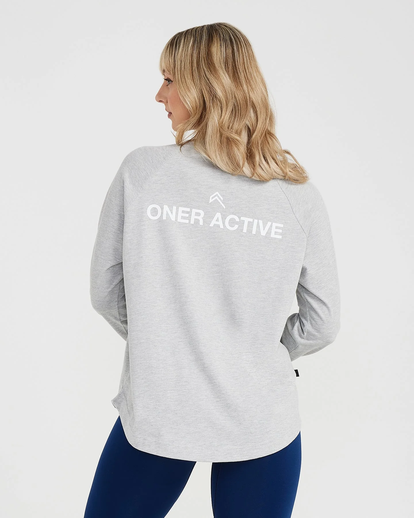 Graphic Oversized Long Sleeve Tee | Silver Marl - Image 4