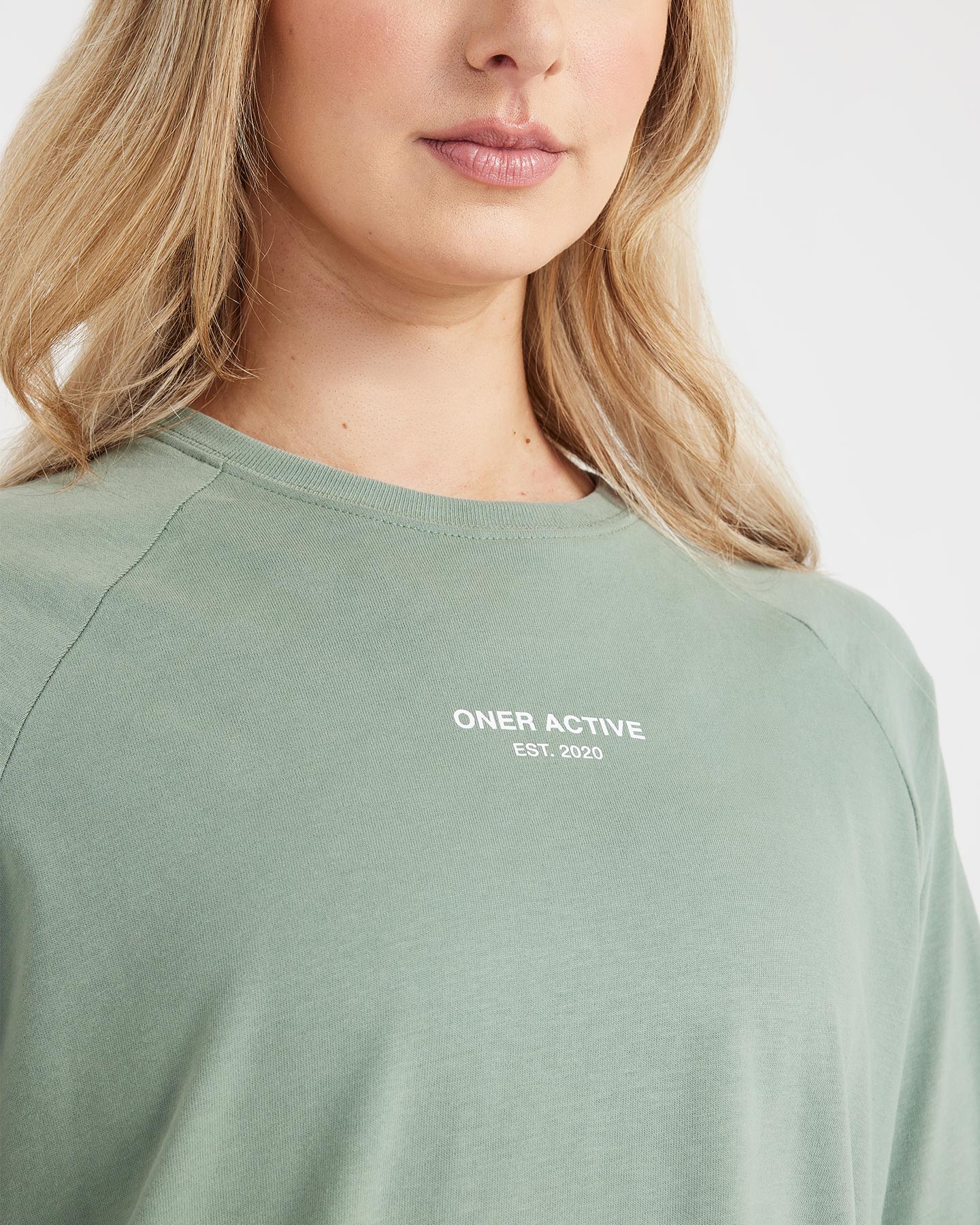 Graphic Oversized Long Sleeve Tee | Washed Sage - Image 3