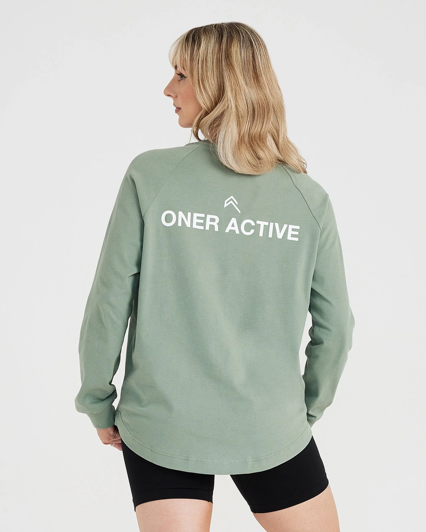 Graphic Oversized Long Sleeve Tee | Washed Sage - Image 4