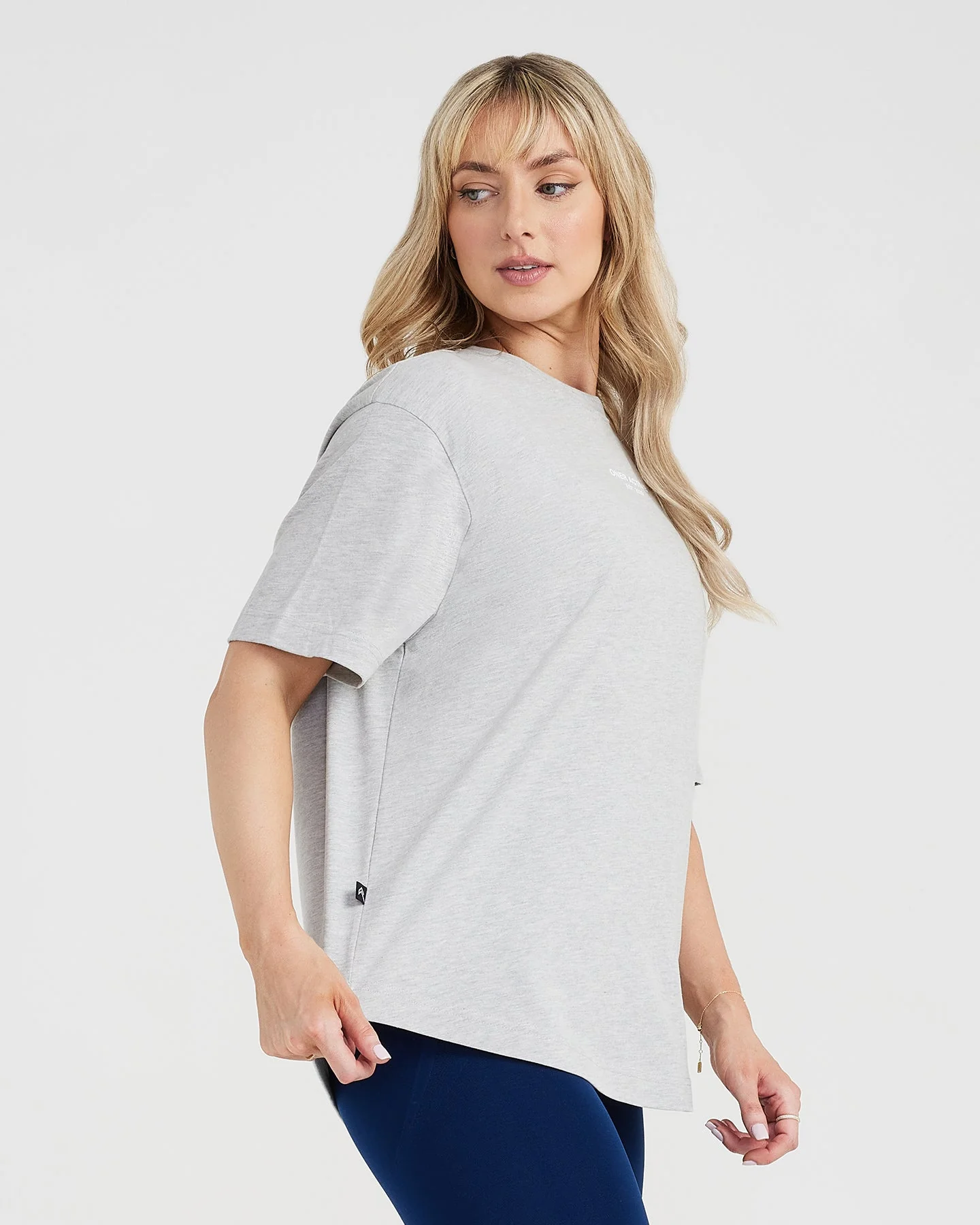 Graphic Oversized Short Sleeve Tee | Silver Marl - Image 2