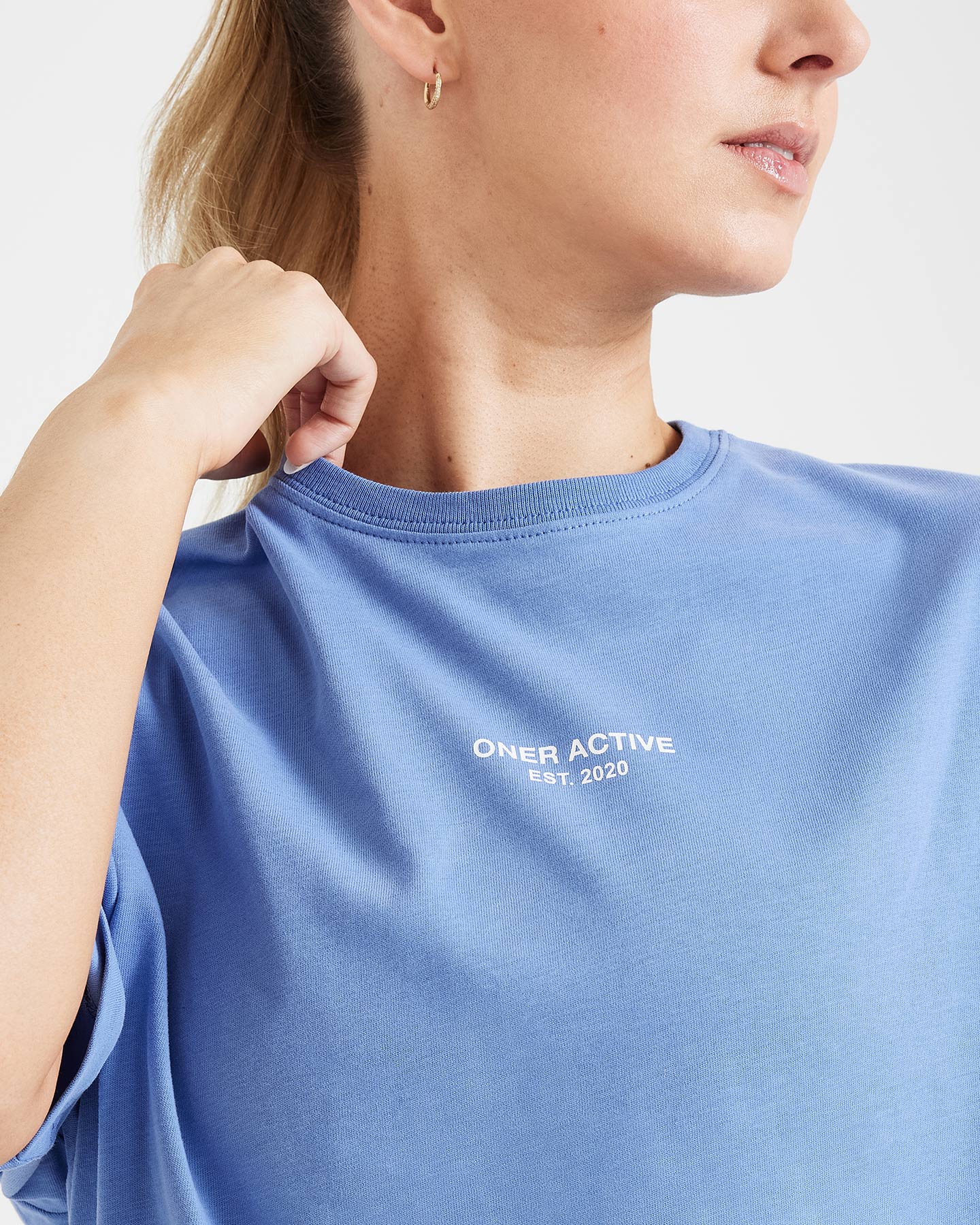 Graphic Oversized Short Sleeve Tee | Washed Light Denim - Image 4