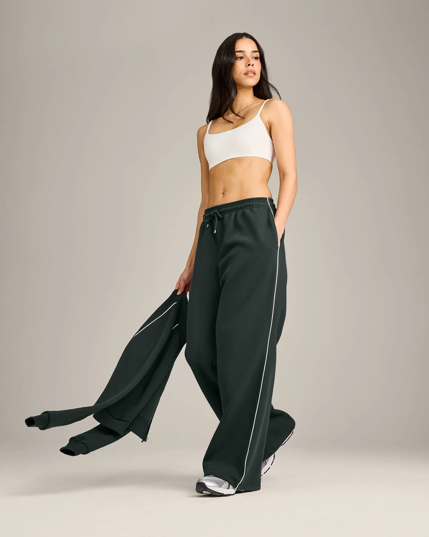 Jersey Tracksuit Straight Leg Joggers | Emerald Noir - Image 3