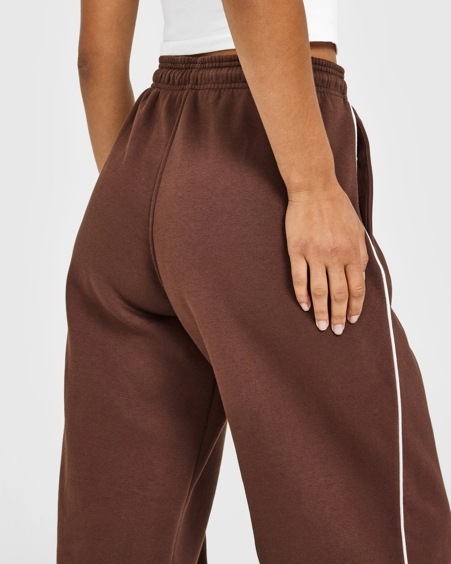 Jersey Tracksuit Straight Leg Joggers | Espresso Brown - Image 4