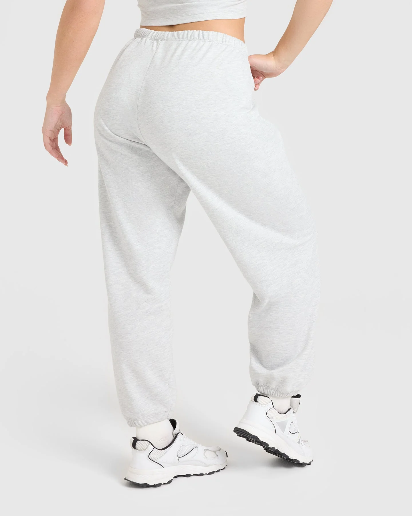 Lightweight Joggers with Printed Logo | Light Grey Marl - Image 2