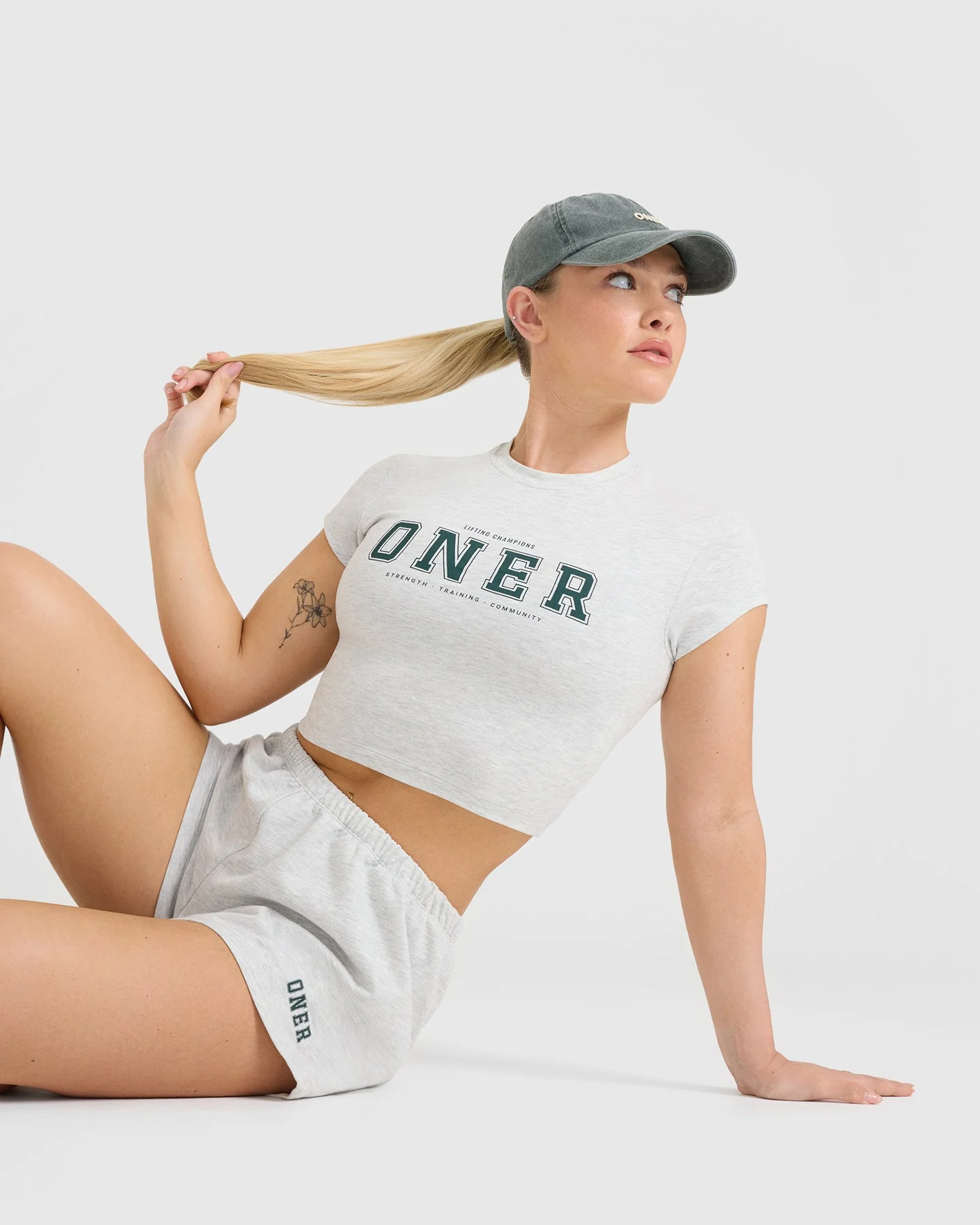 Lightweight Shorts with Printed Logo | Light Grey Marl - Image 5