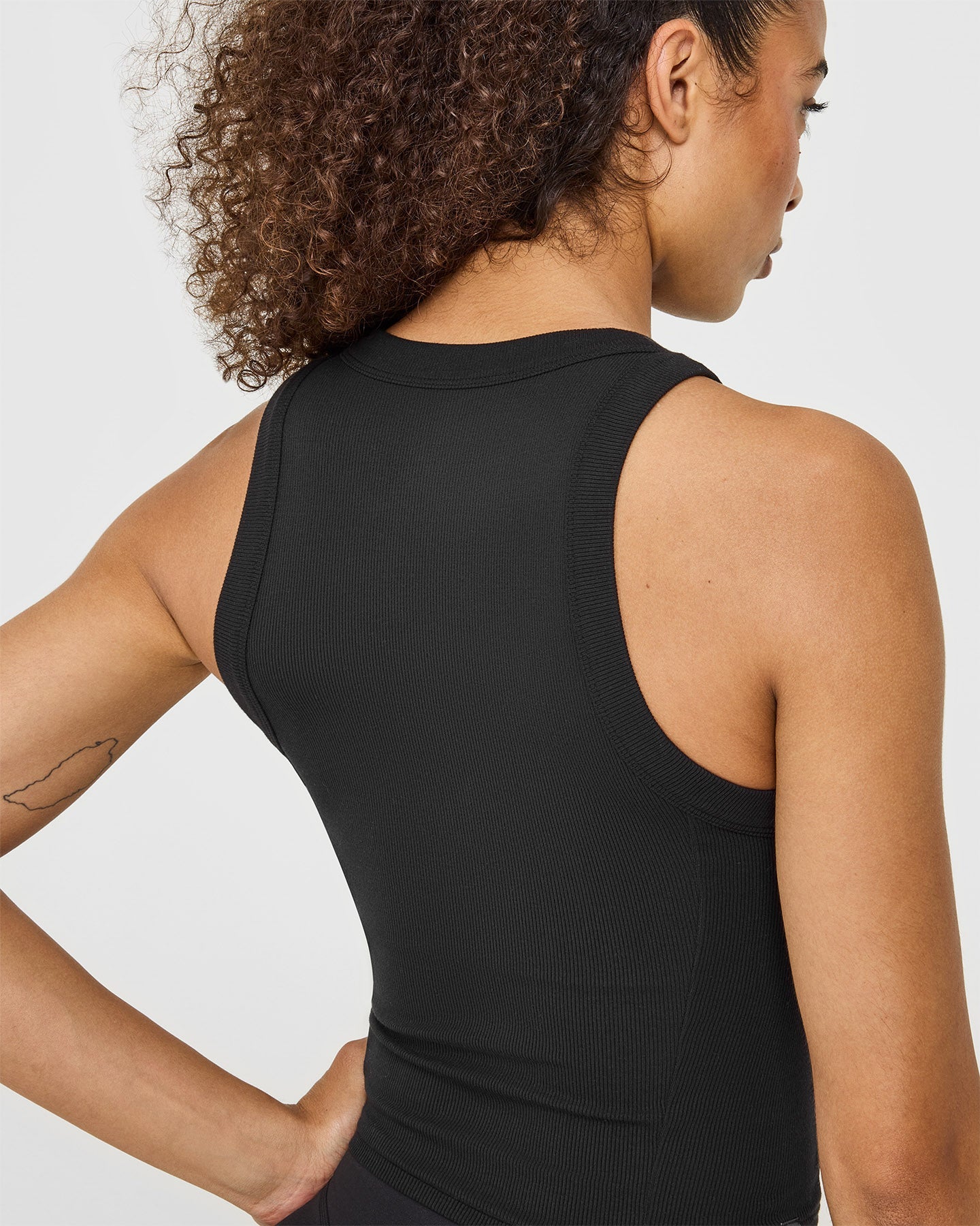 Mellow™ Rib High Neck Mid Tank Top | Black - Image 4