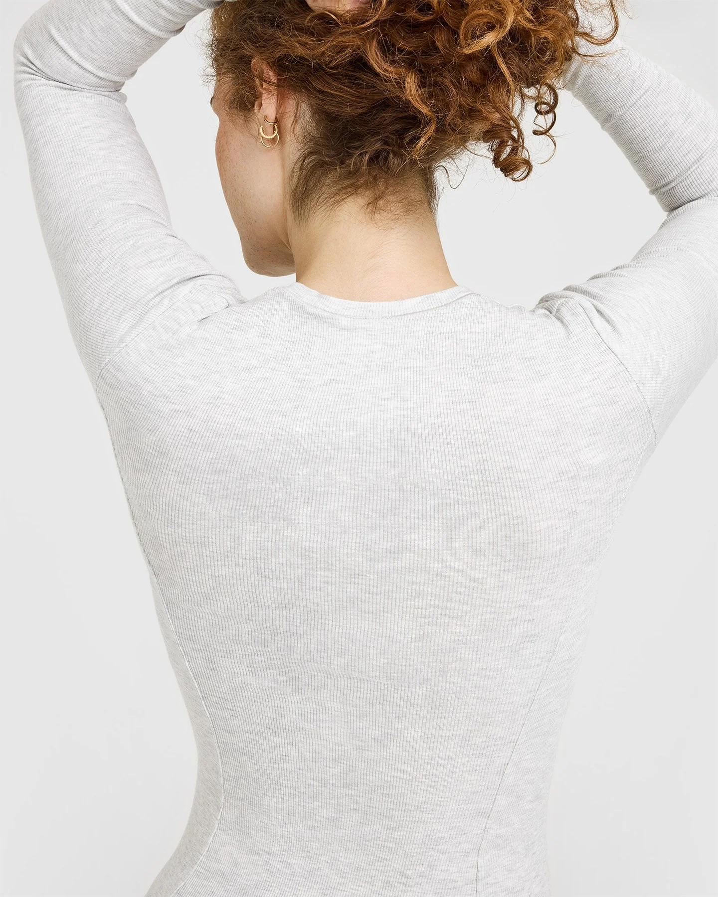 Mellow™ Rib Long Sleeve Cardigan | Light Grey Marl - Image 6
