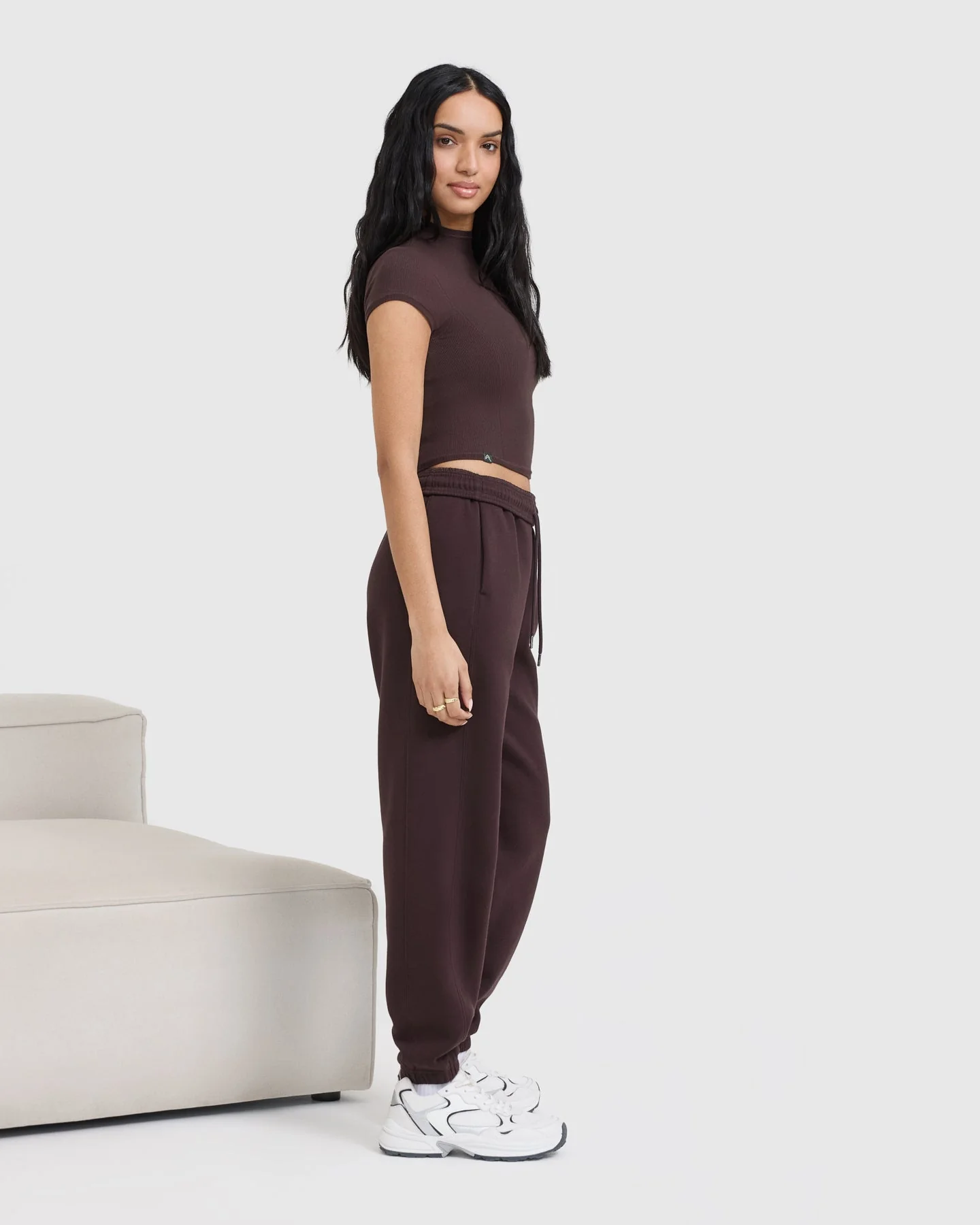 Mellow™ Rib Mid Mock Neck T-Shirt | Plum Brown - Image 4