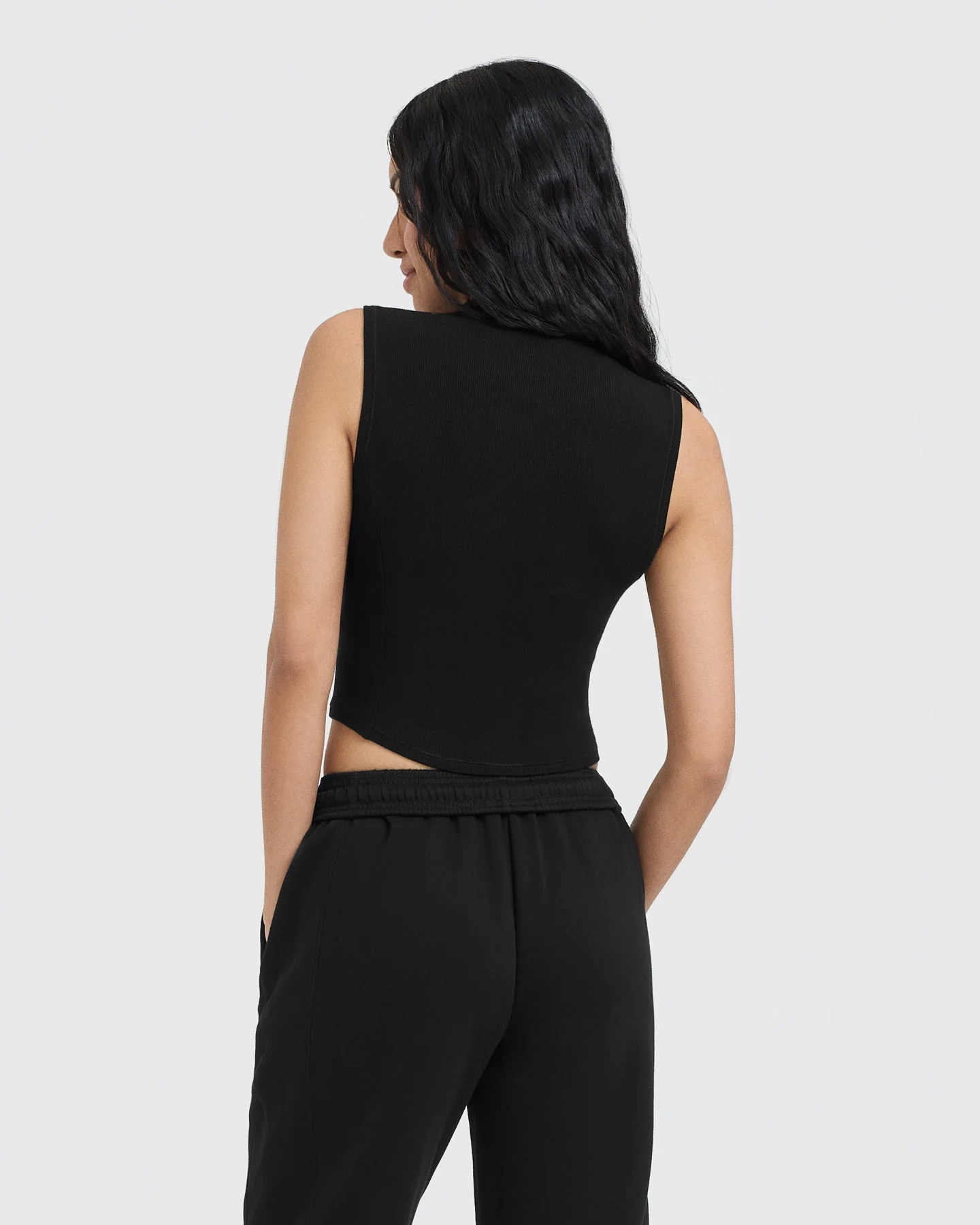 Mellow™ Rib Mid Mock Neck Tank | Black - Image 2