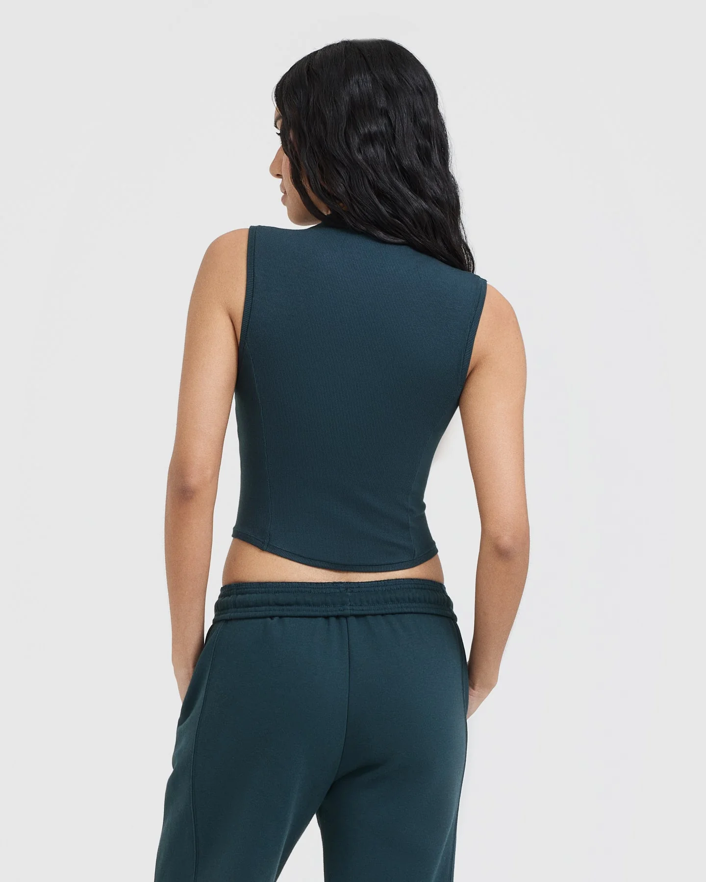 Mellow™ Rib Mid Mock Neck Tank | Oil Blue - Image 2