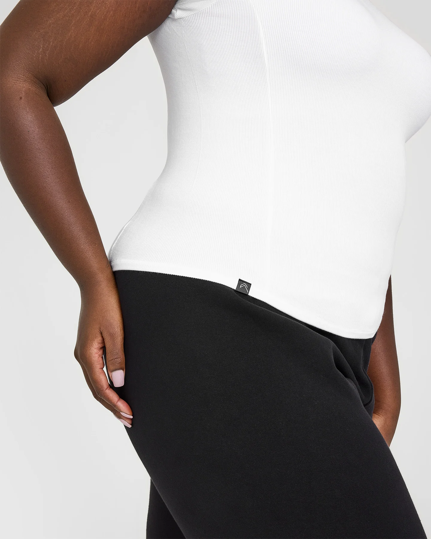 Mellow™ Rib Mock Neck T-Shirt | White - Image 4