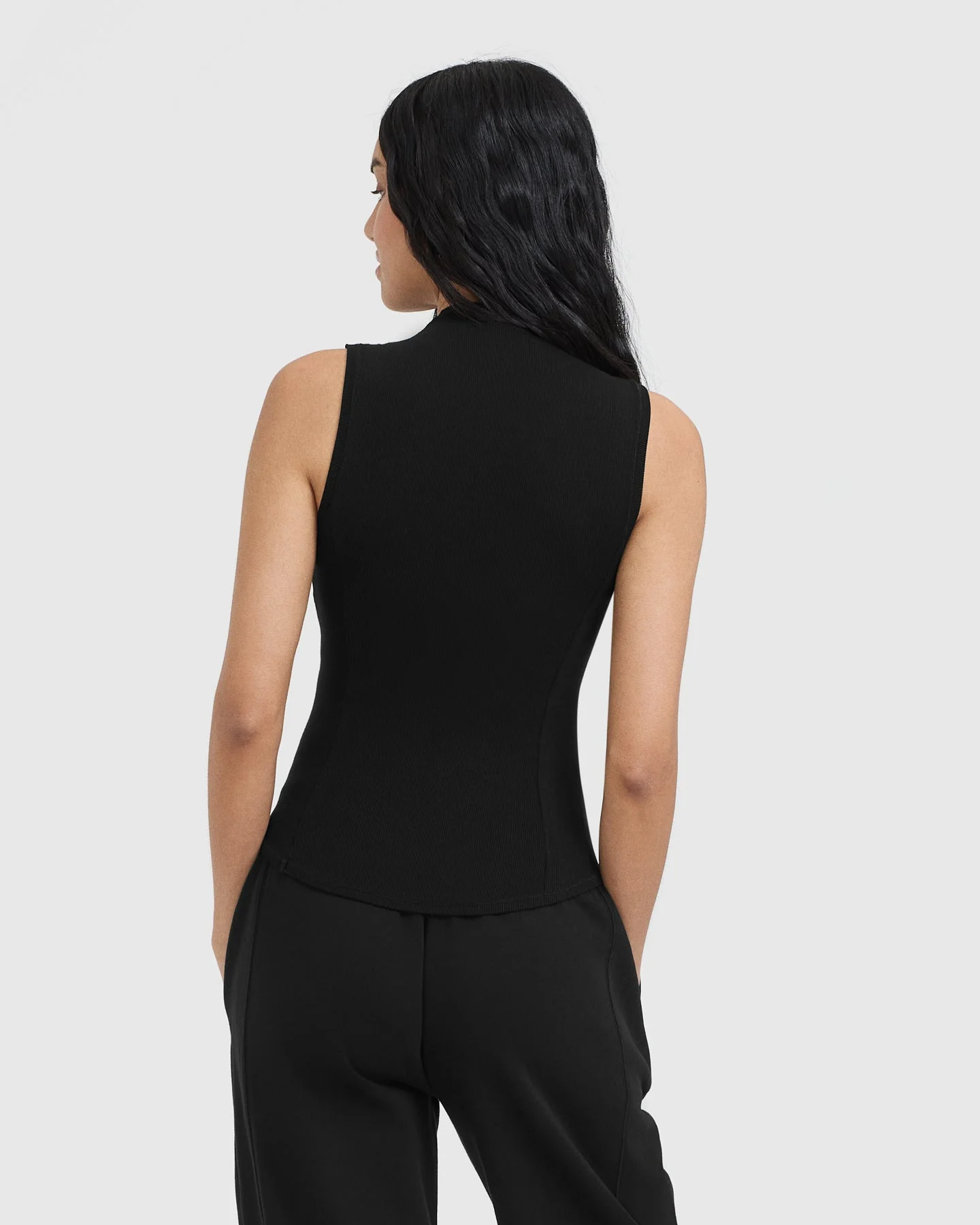 Mellow™ Rib Mock Neck Tank | Black - Image 2