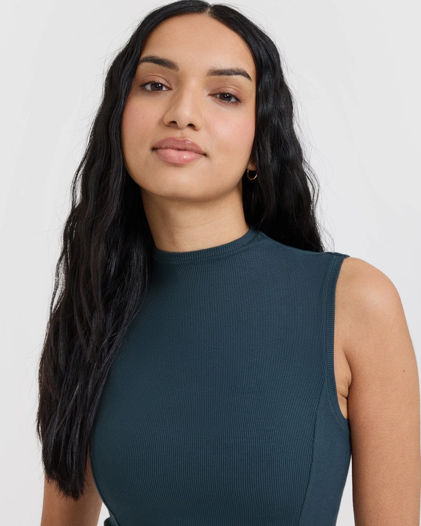 Mellow™ Rib Mock Neck Tank | Oil Blue - Image 4