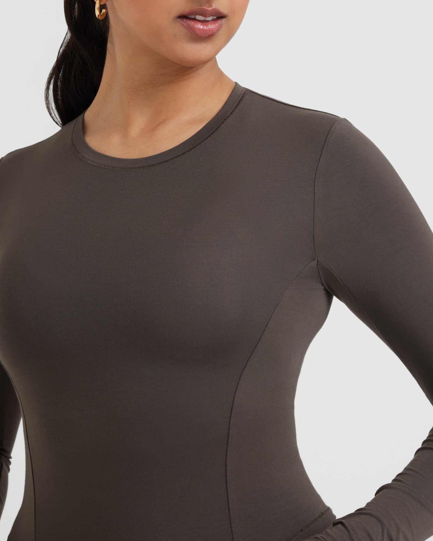 Mellow™ Soft Mid Long Sleeve Top | Deep Taupe - Image 4