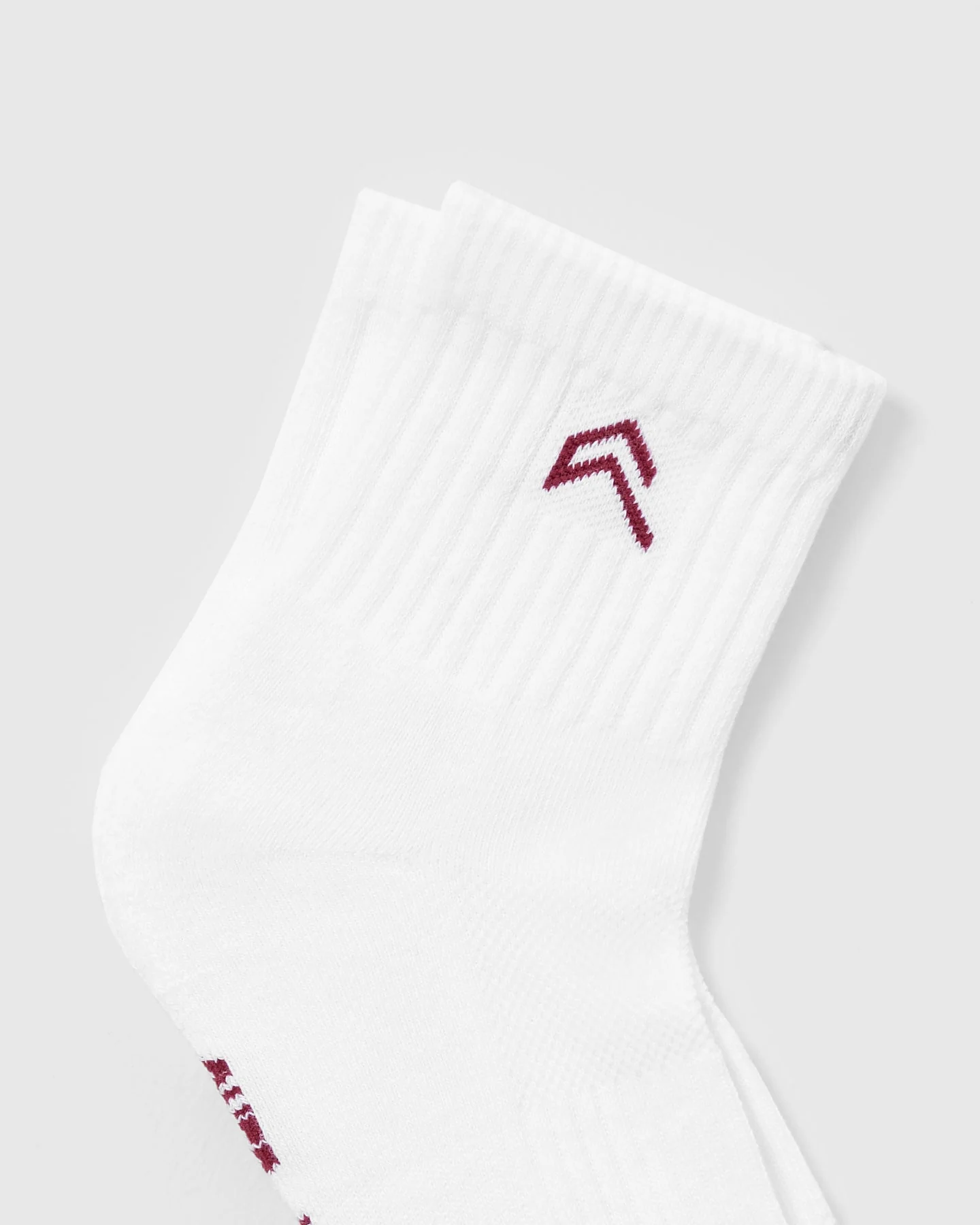 Mid Crew Socks 2 Pack | White/Burnt Cherry - Image 4