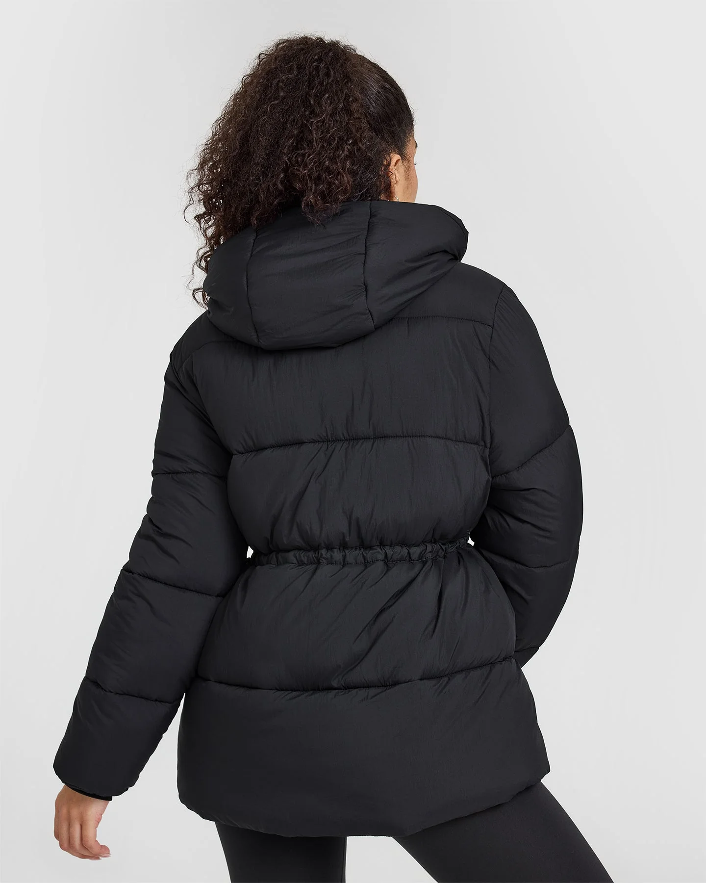 Mid Length Puffer Jacket | Black - Image 2