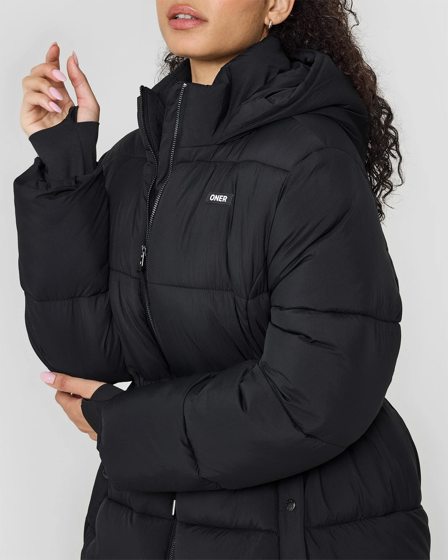 Mid Length Puffer Jacket | Black - Image 4