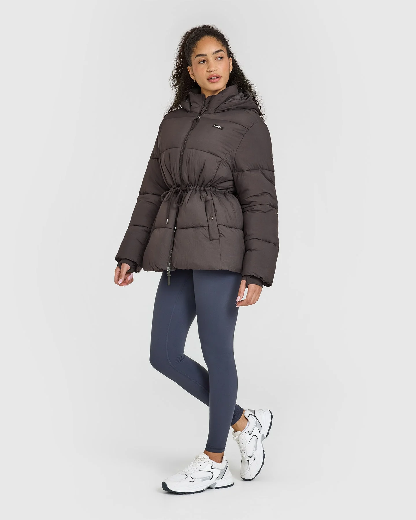 Mid Length Puffer Jacket | Truffle Brown - Image 3