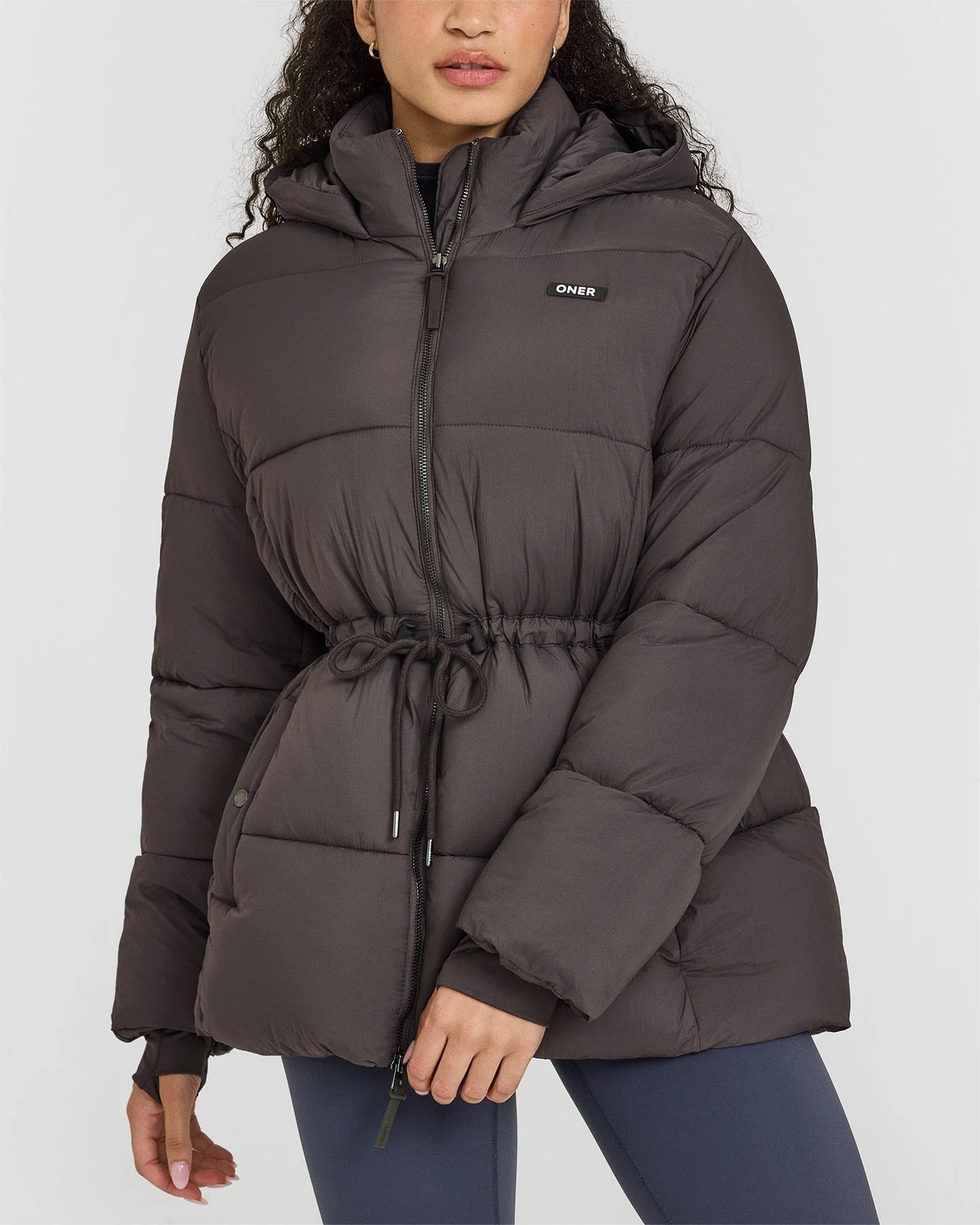 Mid Length Puffer Jacket | Truffle Brown - Image 4