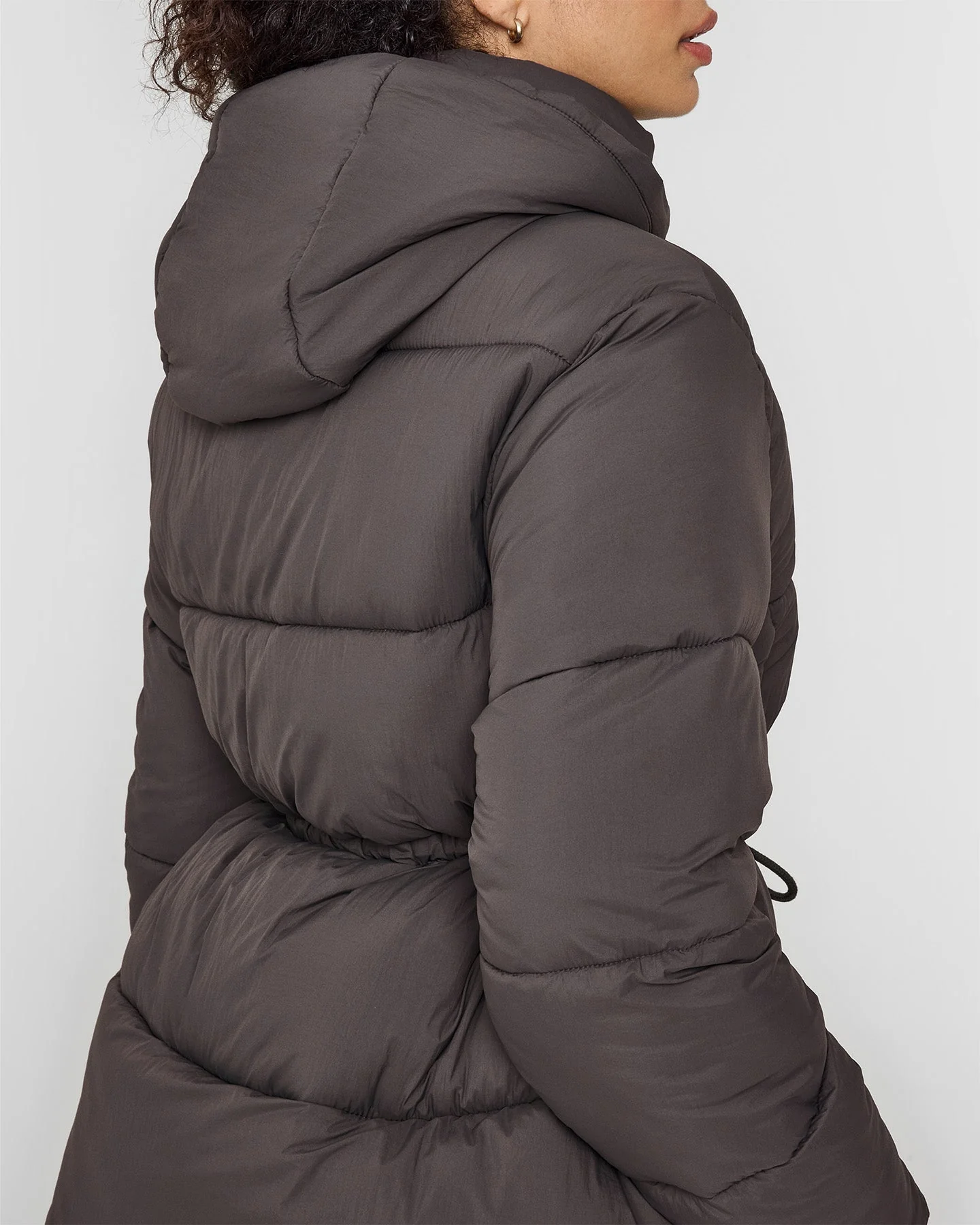 Mid Length Puffer Jacket | Truffle Brown - Image 5