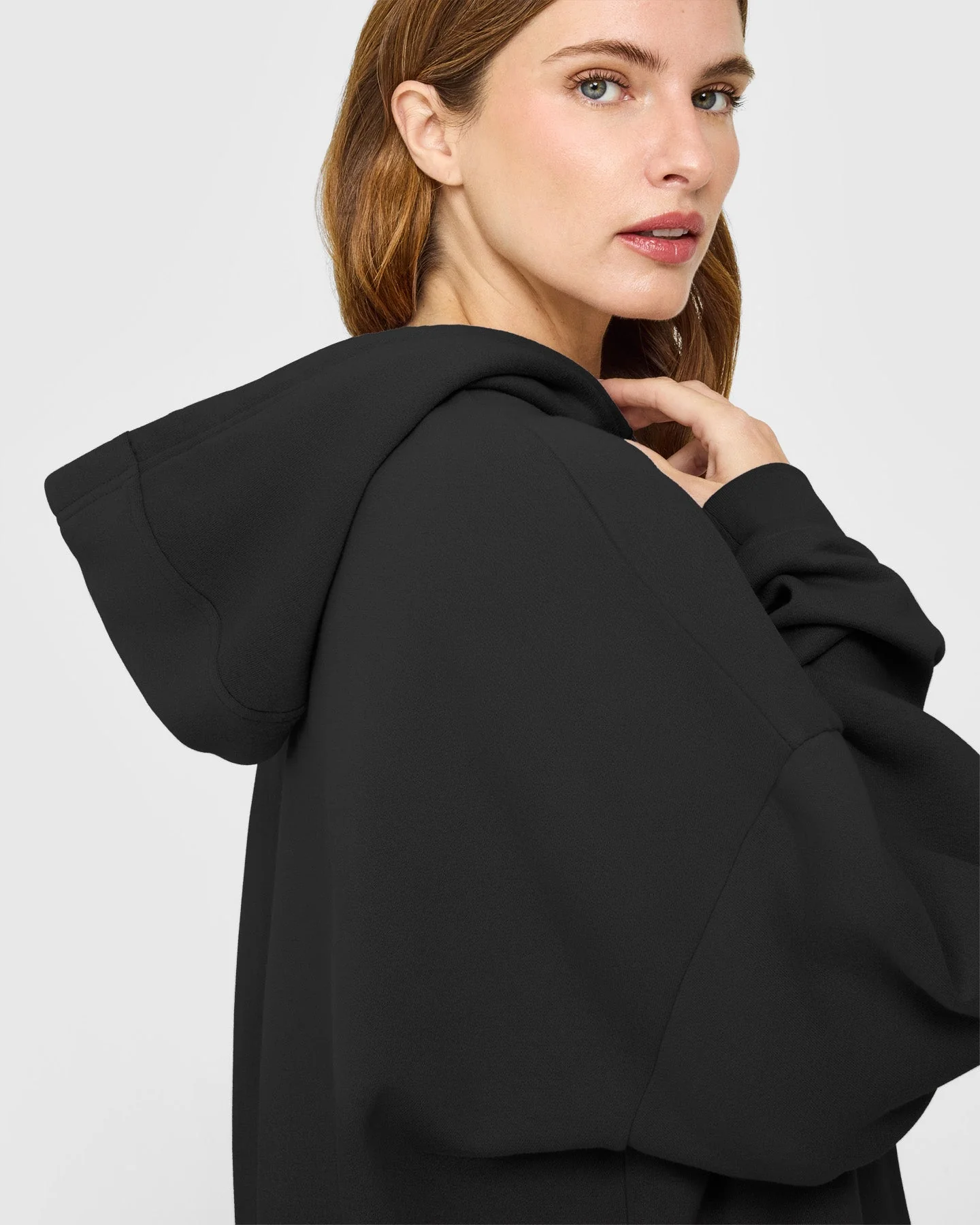 Mid Weight Relaxed Hoodie | Soft Black - Image 6