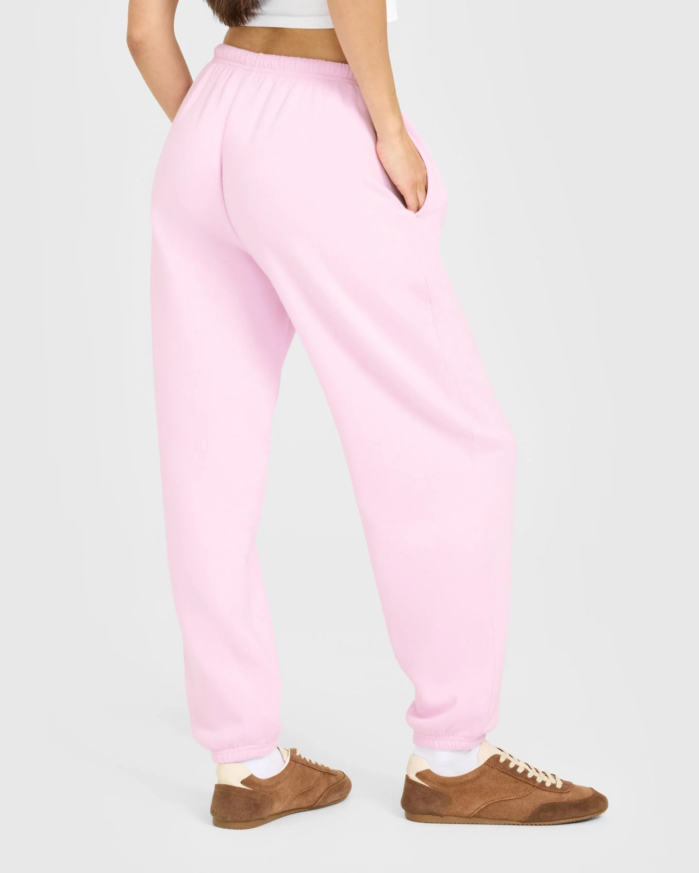 Mid Weight Relaxed Joggers | Chalk Pink - Image 2