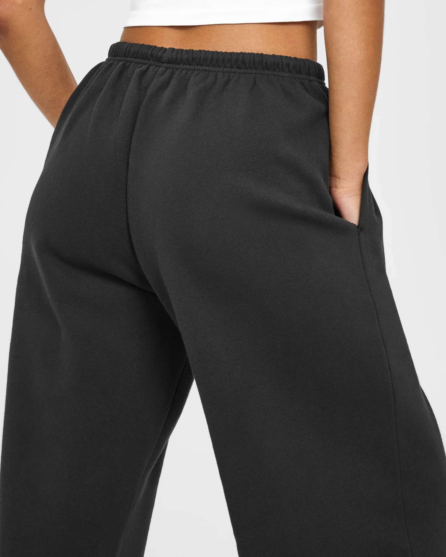 Mid Weight Relaxed Straight Leg Joggers | Soft Black - Image 4
