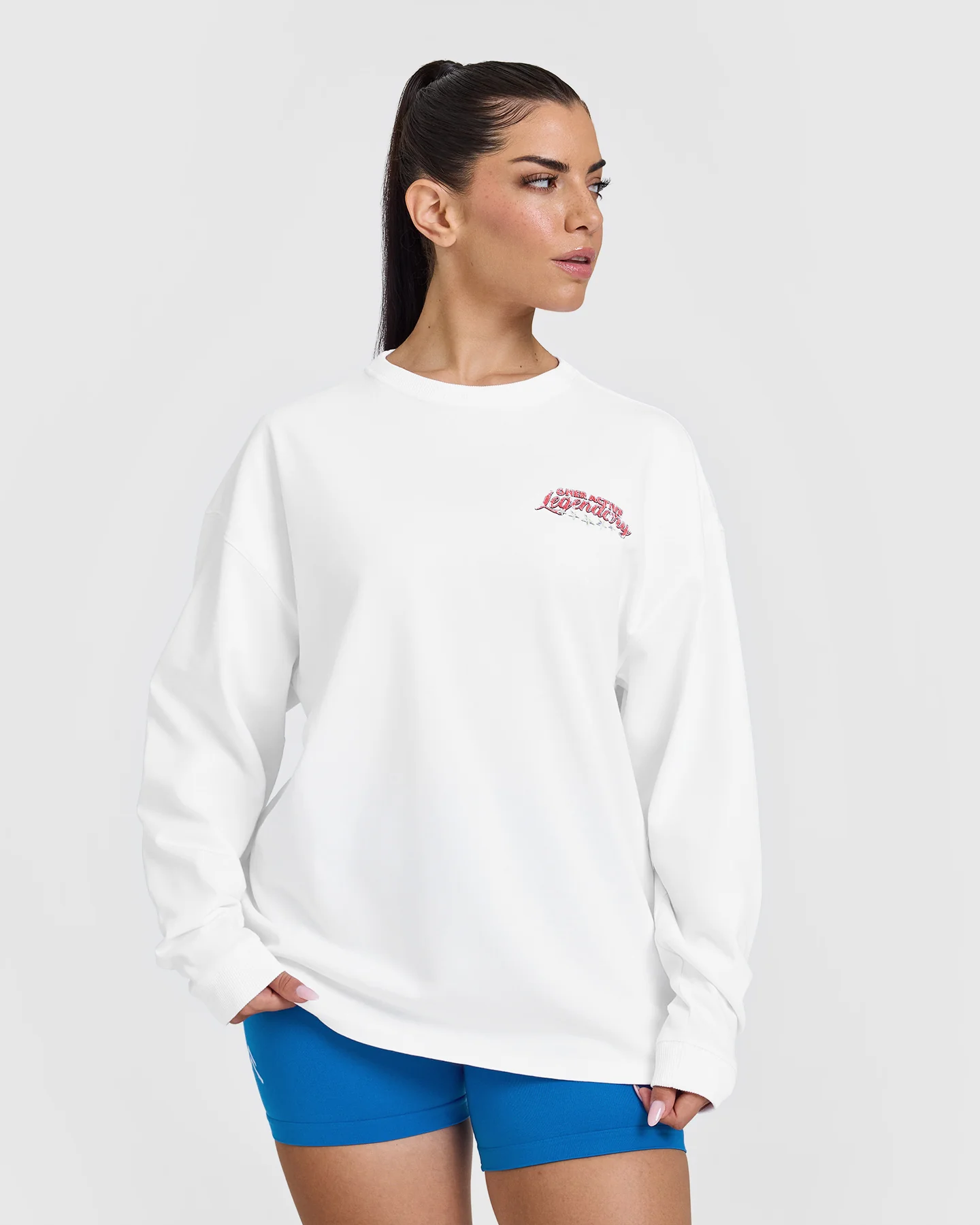 OA Tour Graphic Washed Long Sleeve Top | White - Image 2