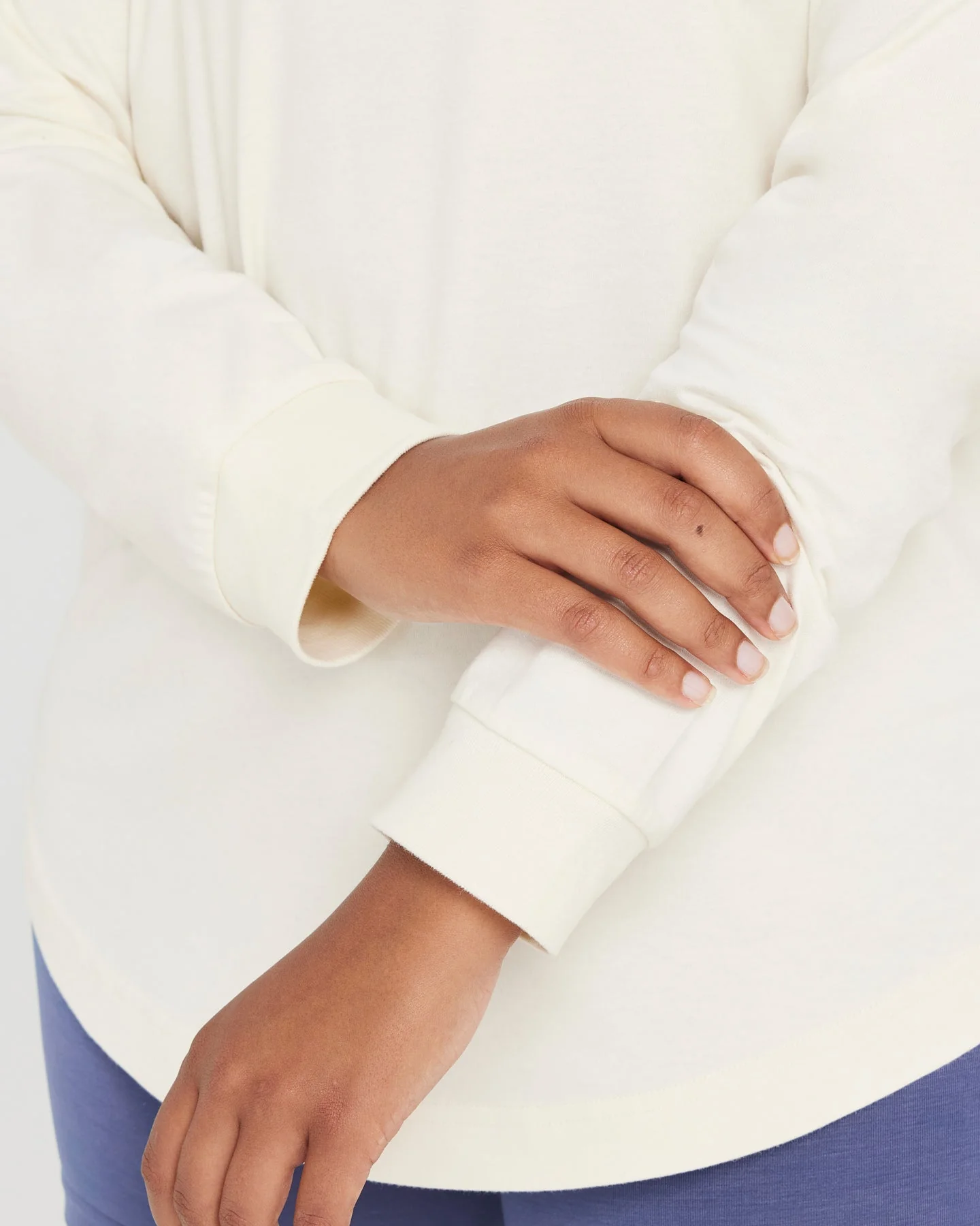 Oversized Long Sleeve Club Tee | Off White - Image 5
