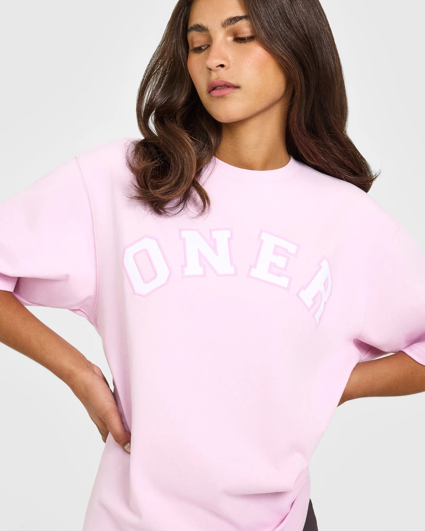 Oversized Oner Girlfriend Washed T-Shirt | Chalk Pink - Image 5