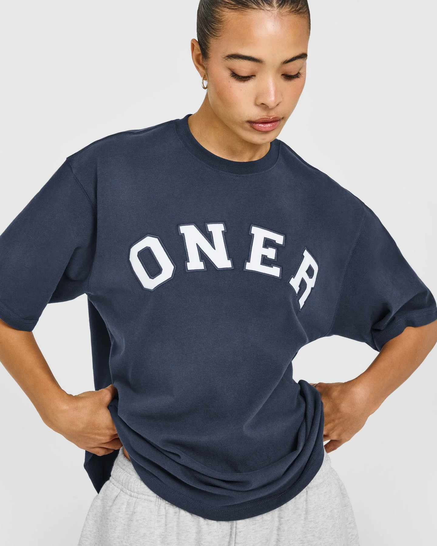 Oversized Oner Girlfriend Washed T-Shirt | True Blue - Image 2