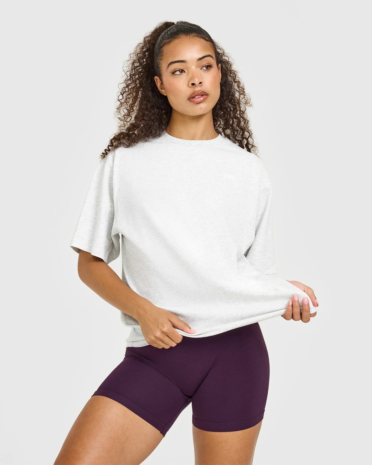 Oversized Oner Washed T-Shirt | Light Grey Marl