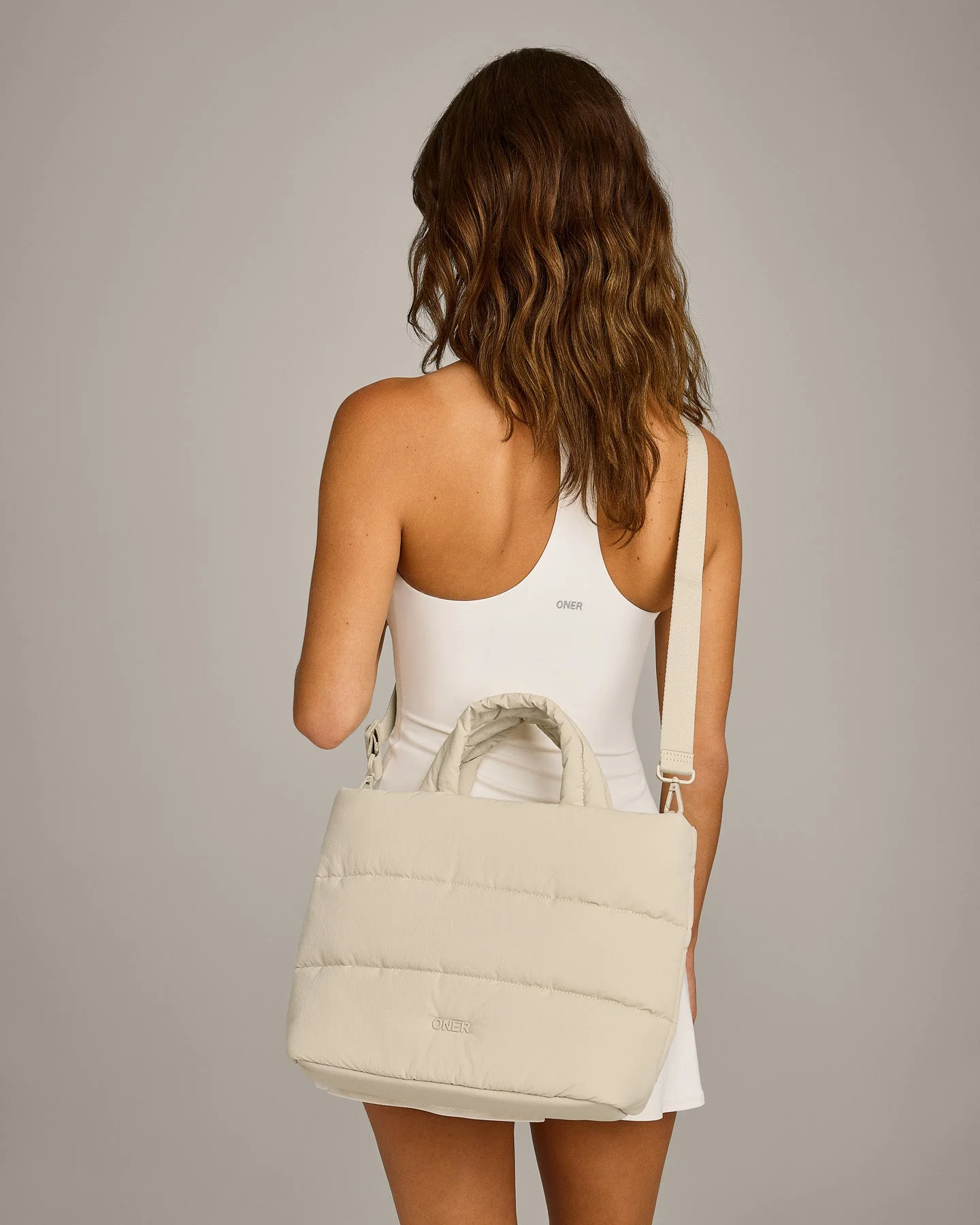 Quilted Midi Tote | Oatmeal - Image 6