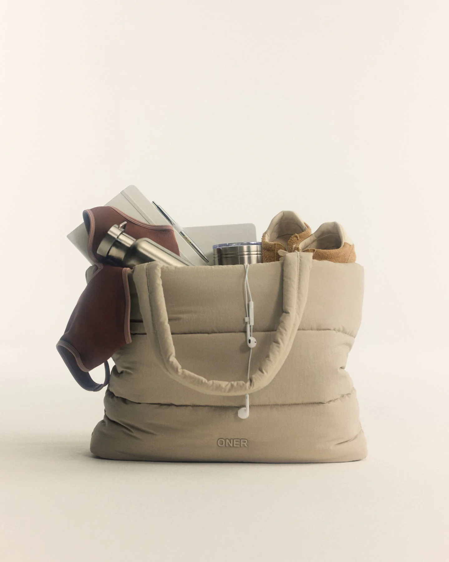 Quilted Tote Bag | Sand - Image 2