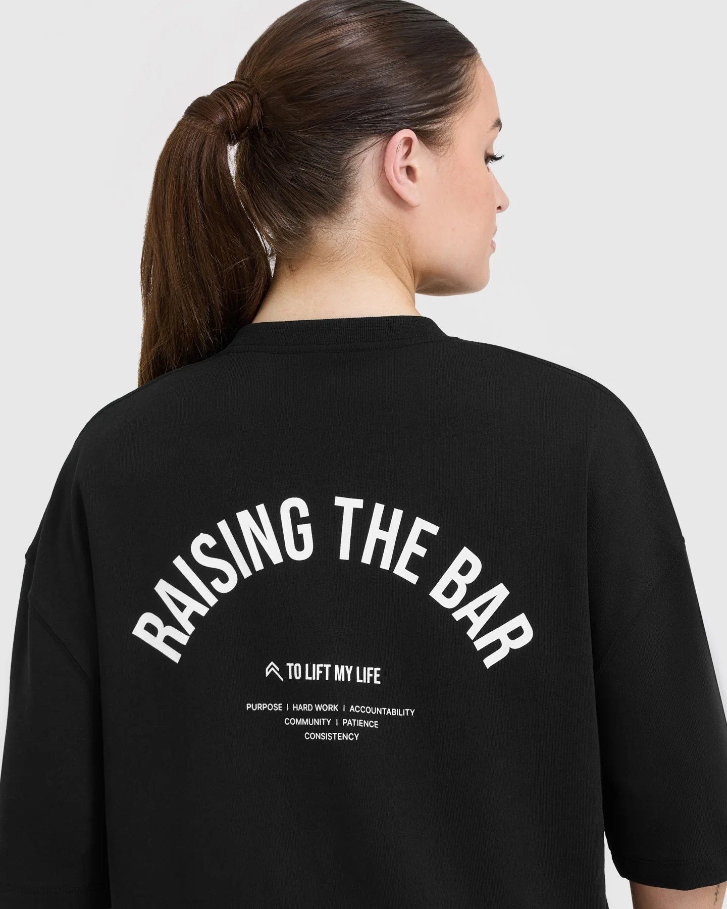 Raising The Bar Graphic Longline T-Shirt | Black - Image 5