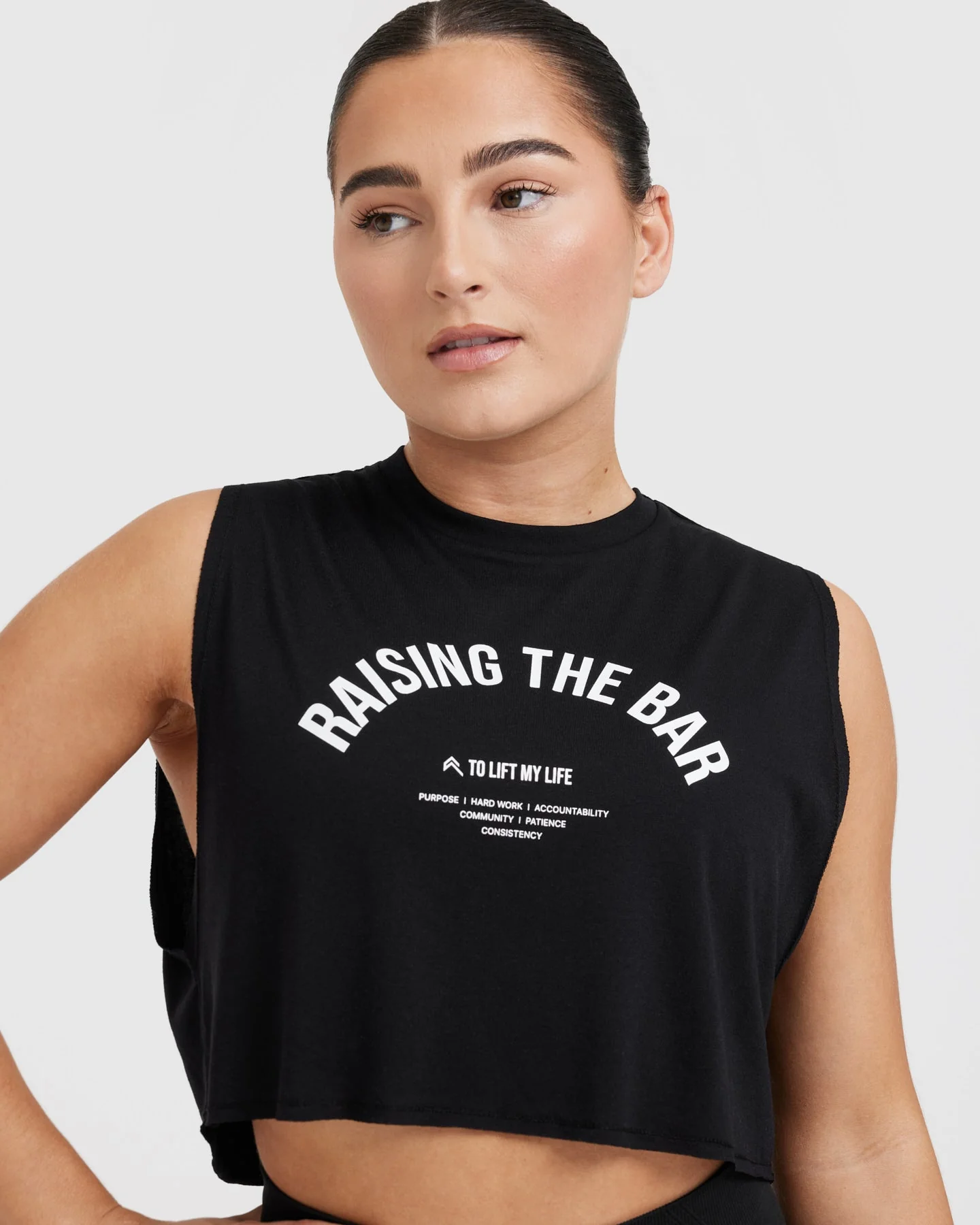 Raising The Bar Graphic Muscle Crop Vest | Black - Image 4